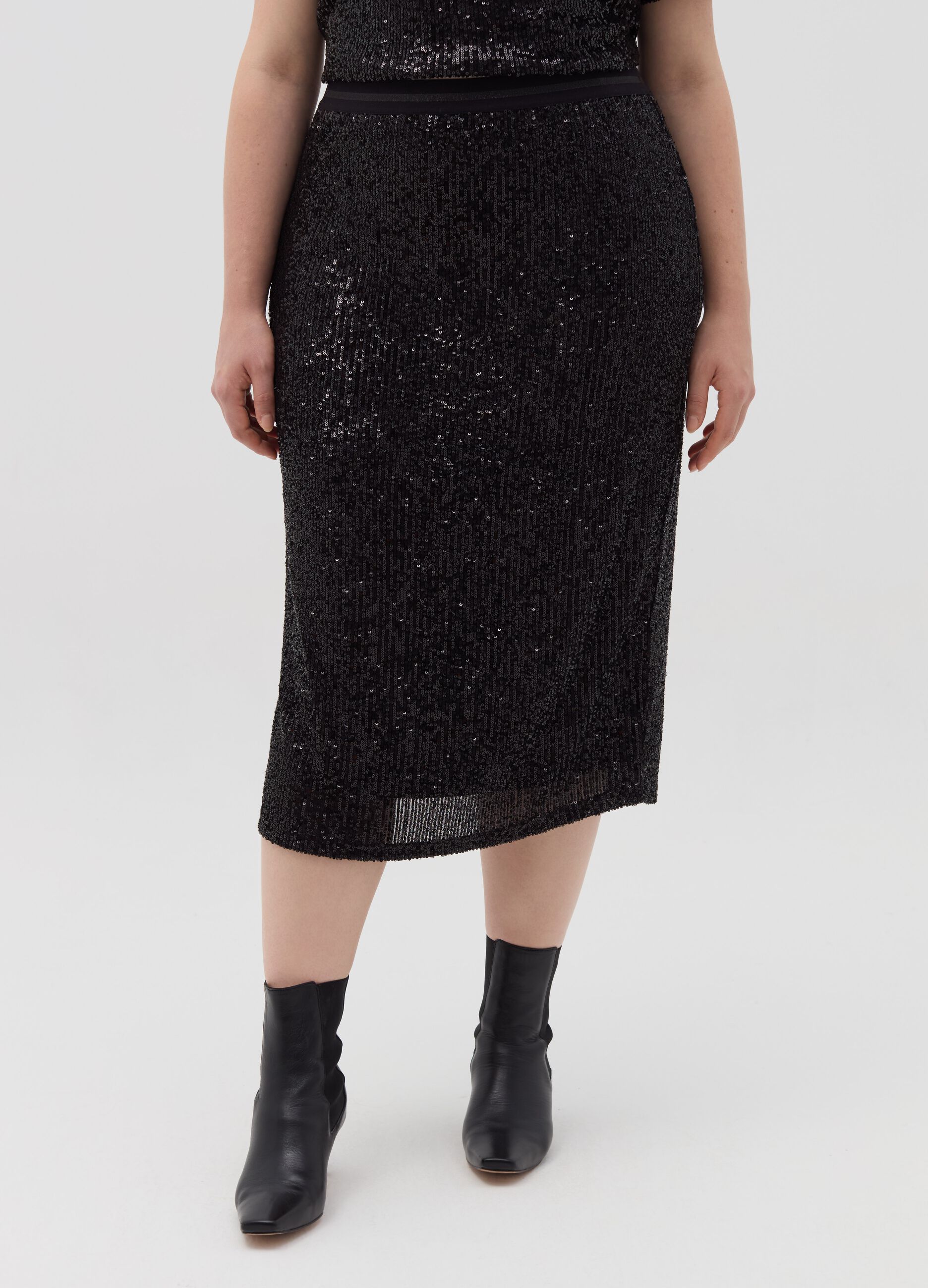 Curvy sequin midi skirt