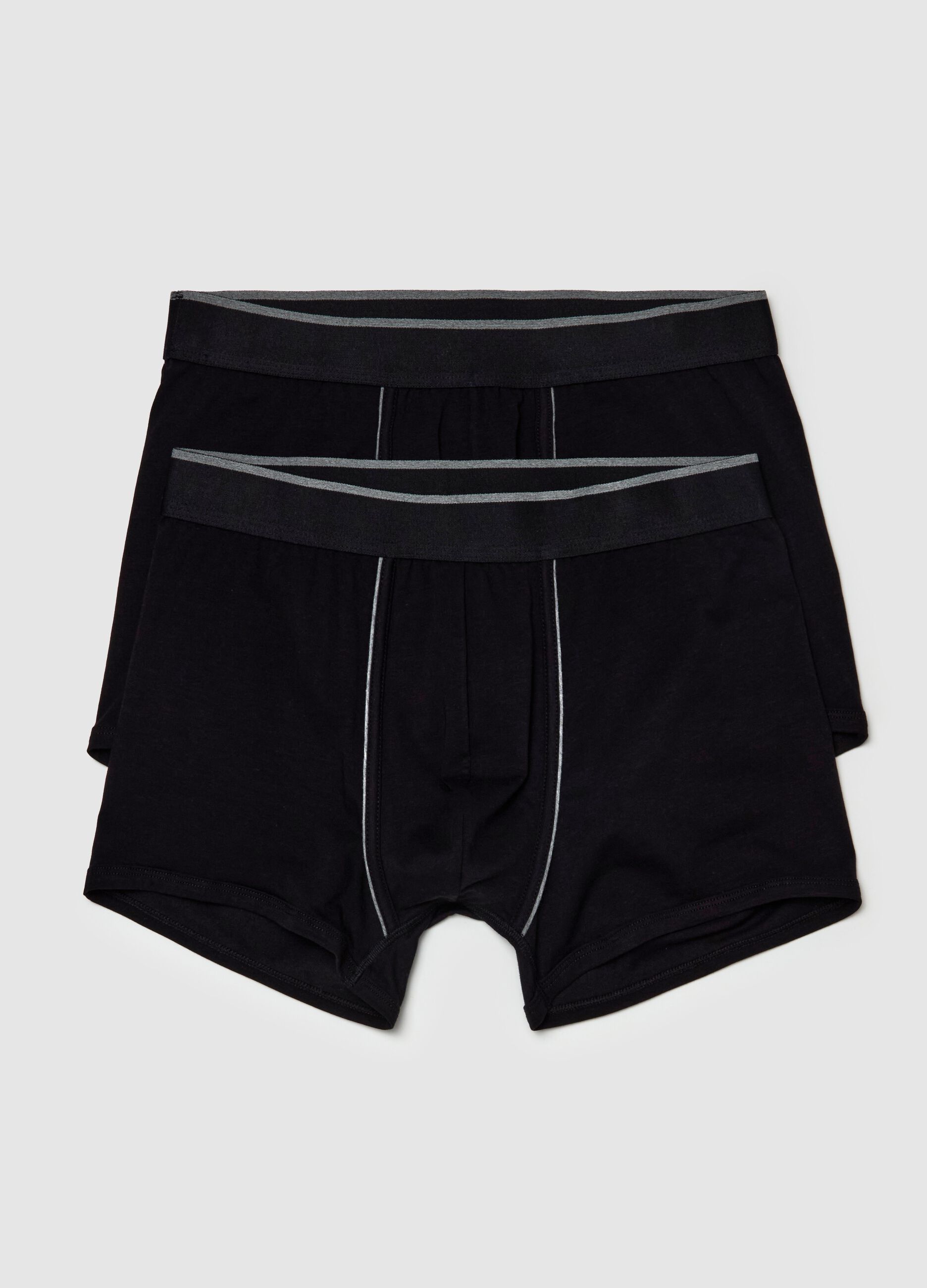 Two-pack boxer shorts with contrasting piping