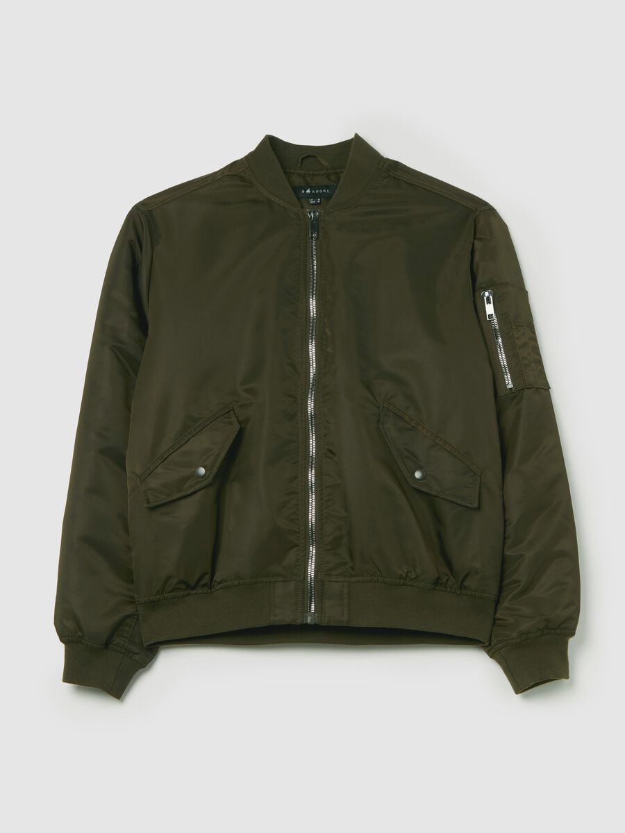 Solid colour full-zip bomber jacket_5