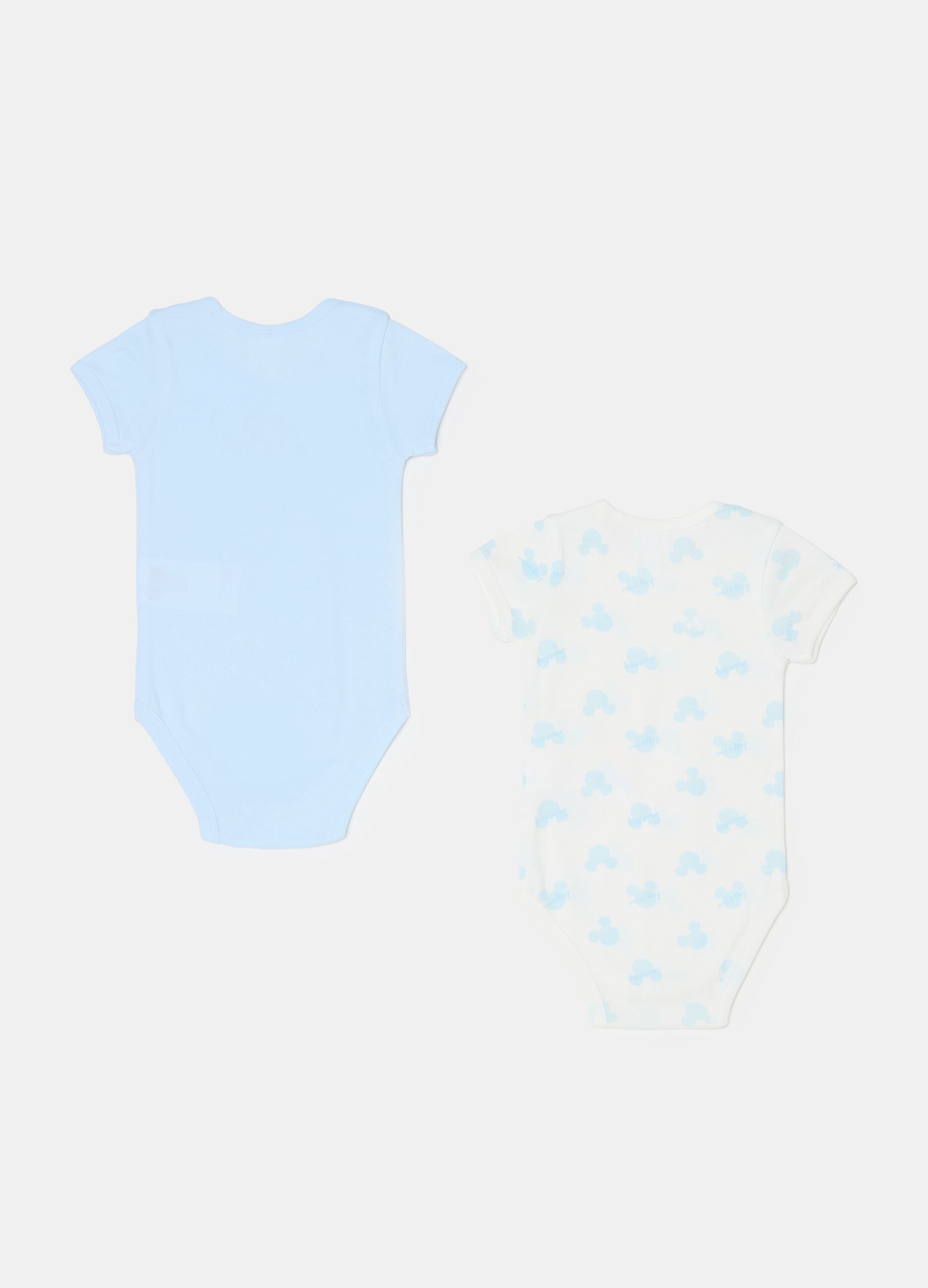 Two-pack bodysuit in organic cotton with Mickey Mouse print