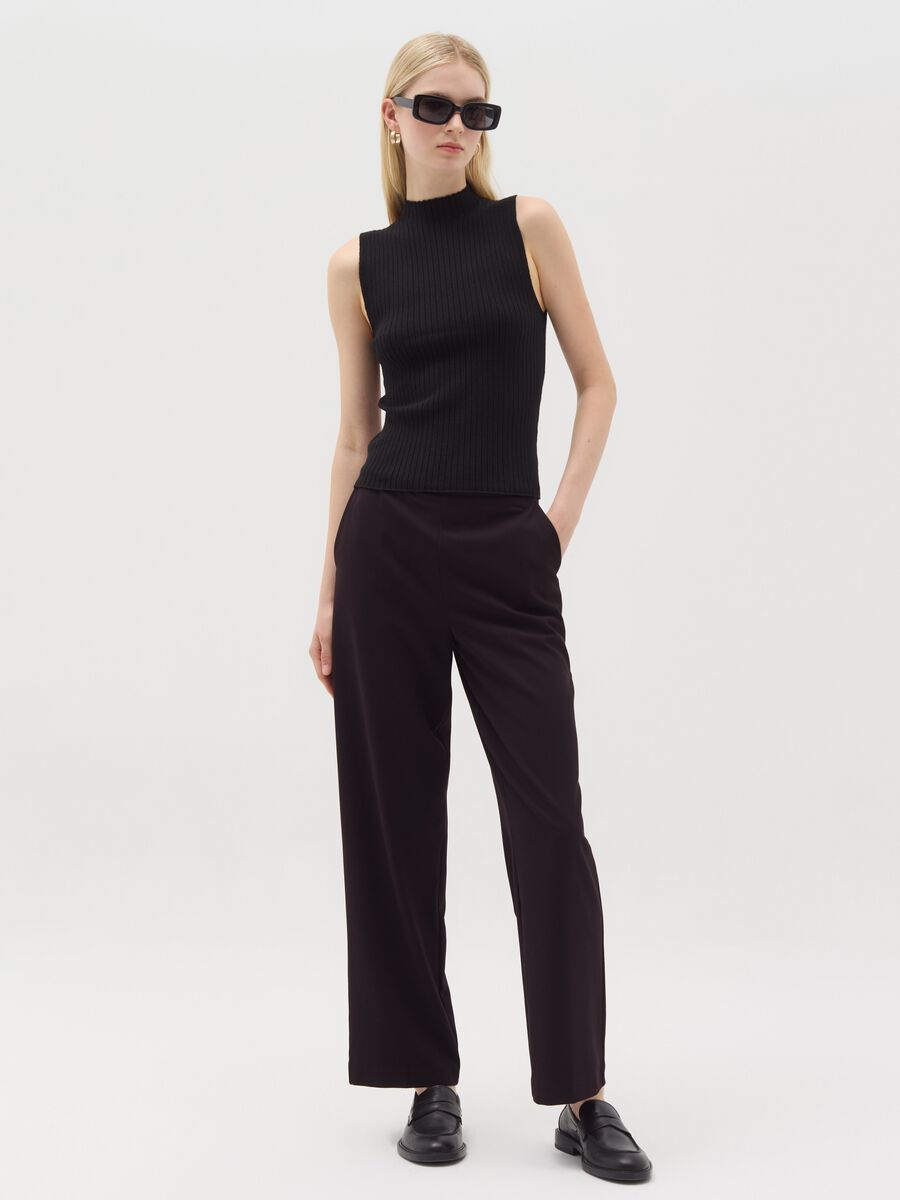 Straight-fit stretch trousers_0