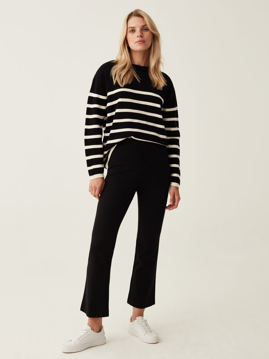 Cropped flare-fit trousers_1