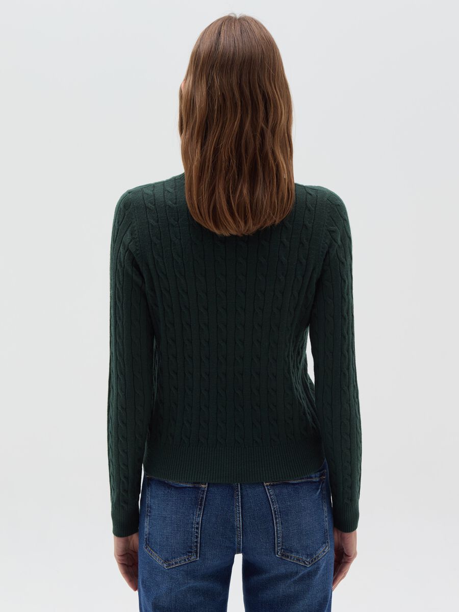 Ribbed pullover with cable-knit design_2