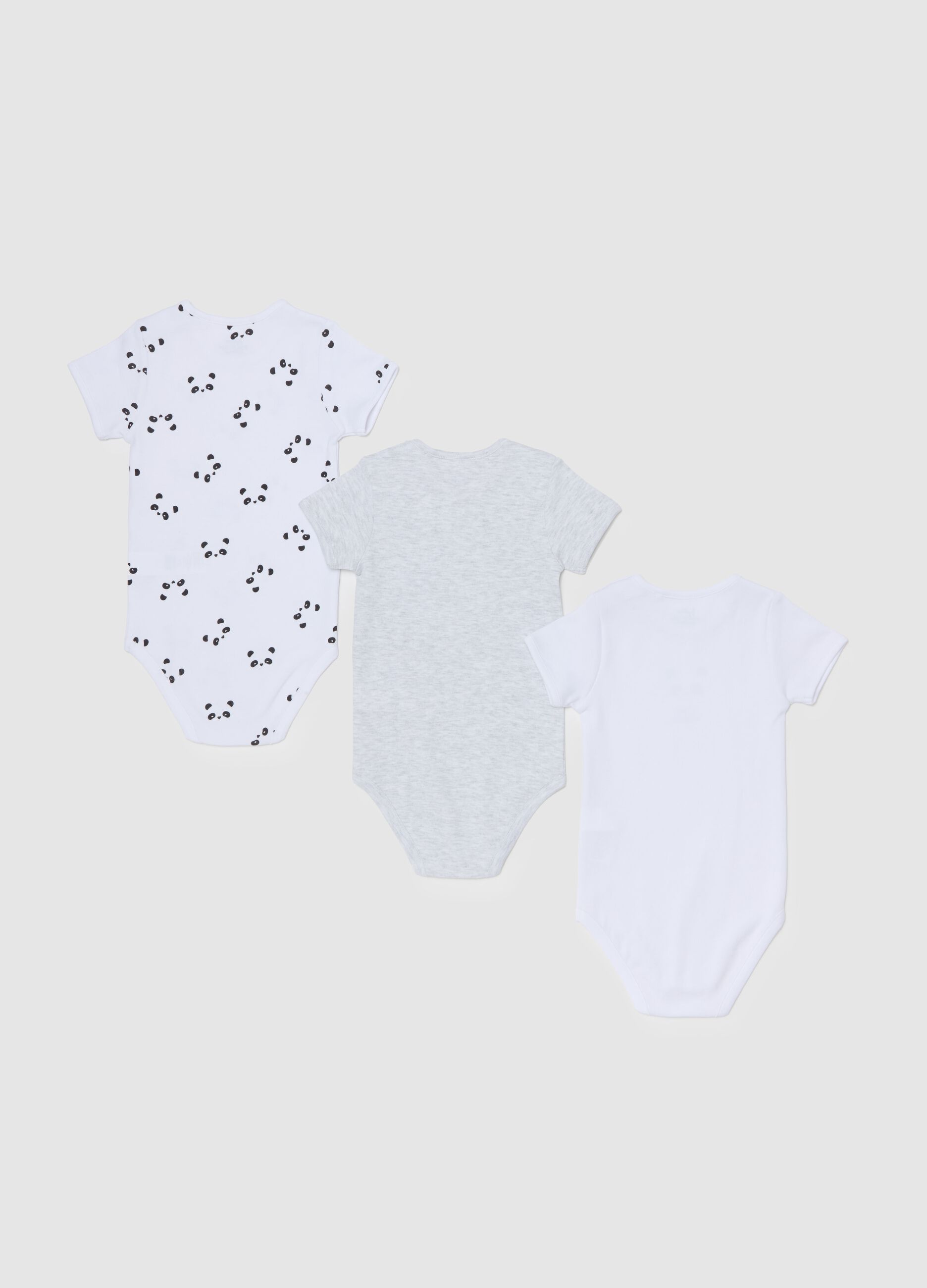 Three-pack bodysuits in organic cotton with print