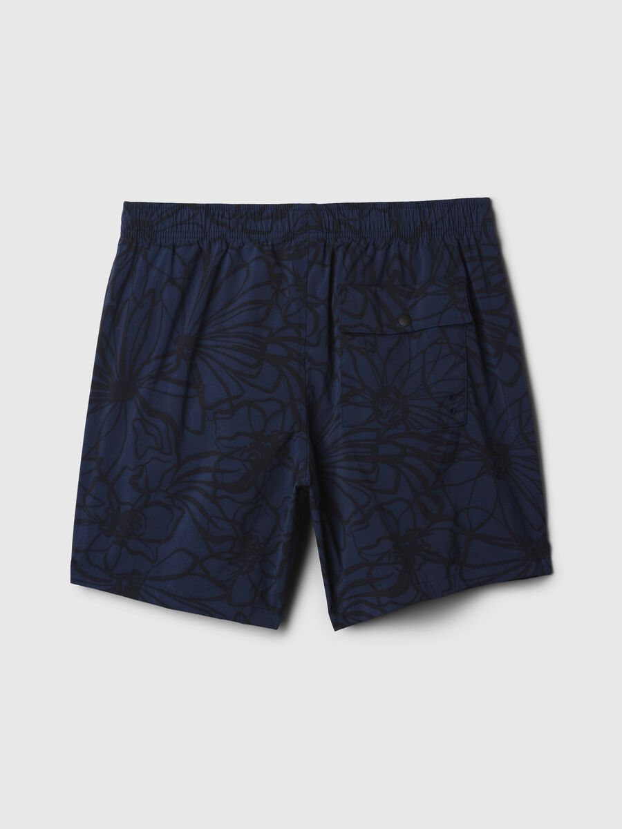 Swimming trunks with pattern and drawstring_5