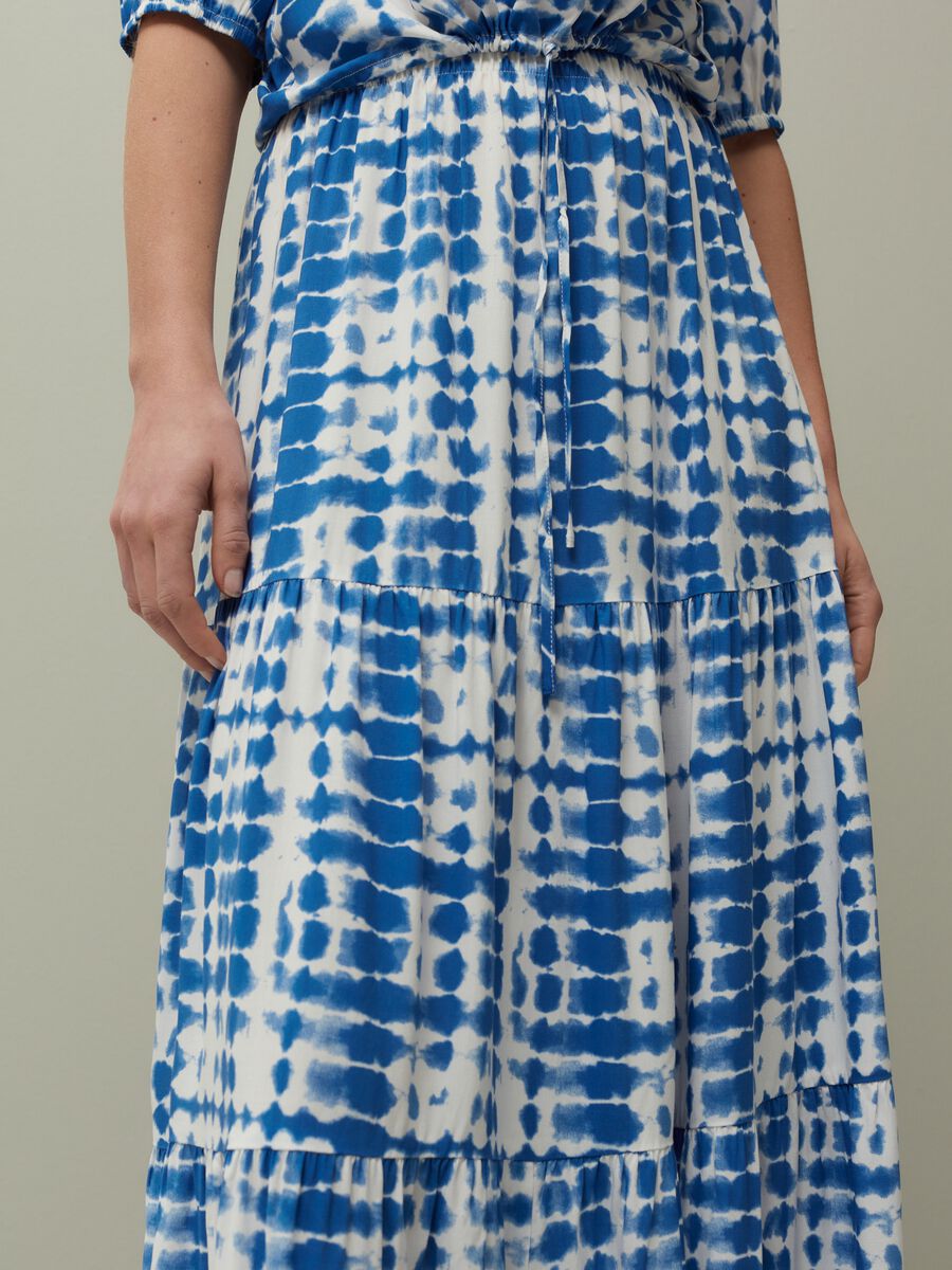 Tiered midi skirt with pattern_3