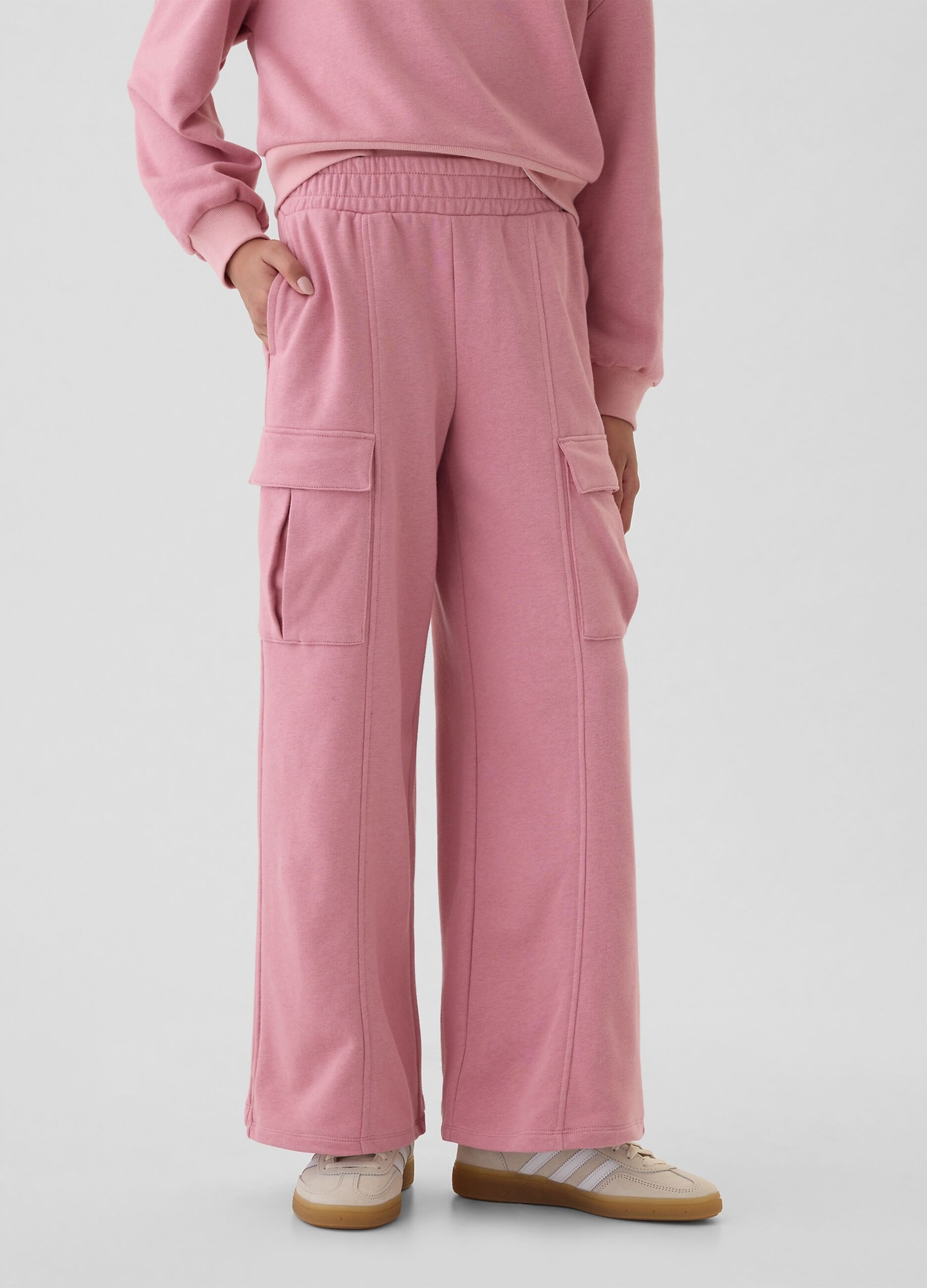 Wide-leg cargo joggers