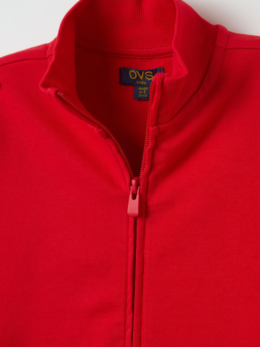 Full-zip sweatshirt in cotton with high neck_2