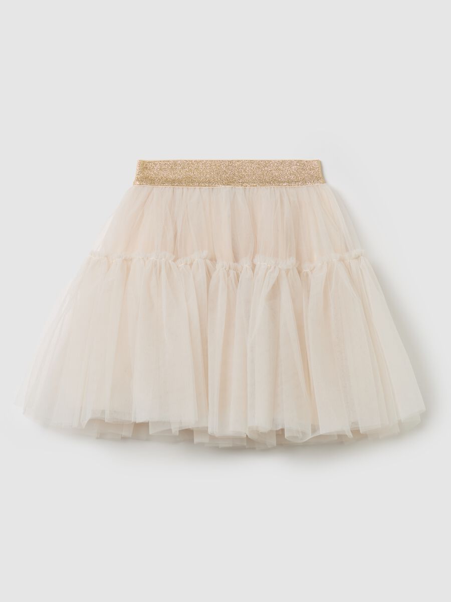 Minigonna in tulle con balza_0