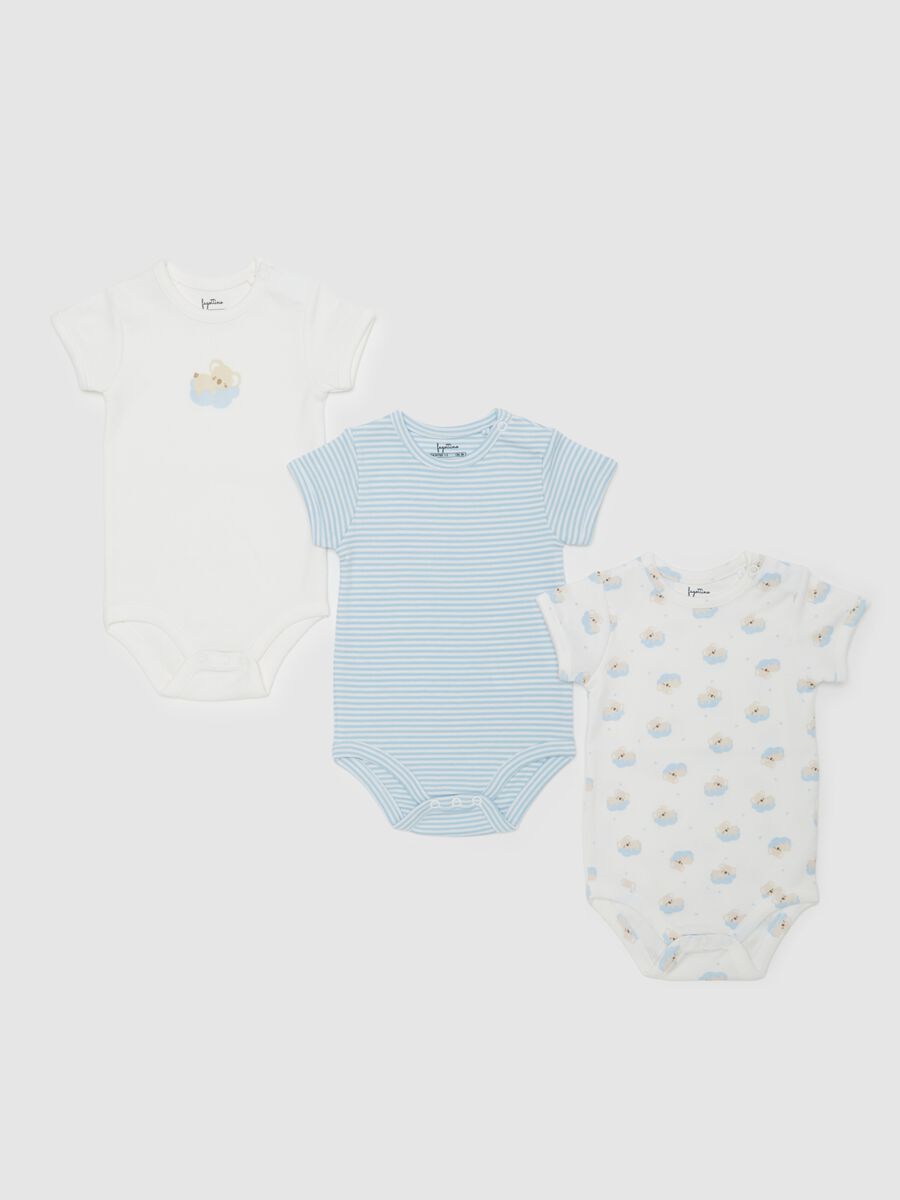 Three-pack bodysuits in organic cotton with print_0