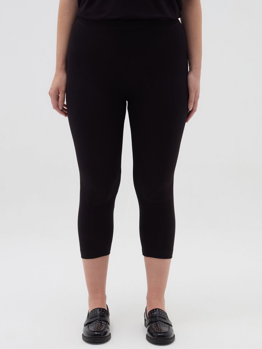 Curvy crop leggings in stretch cotton_1