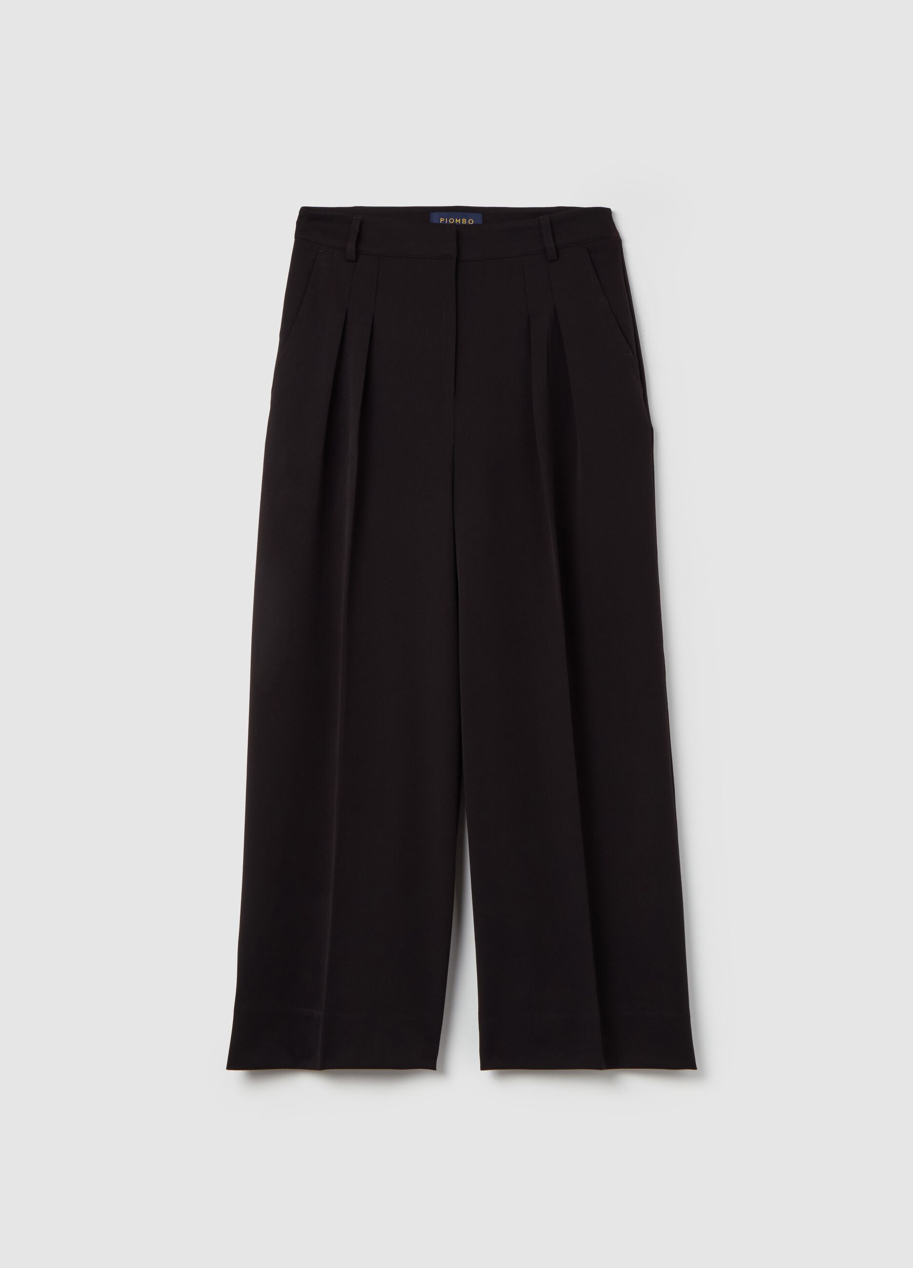 Contemporary wide-leg trousers with darts