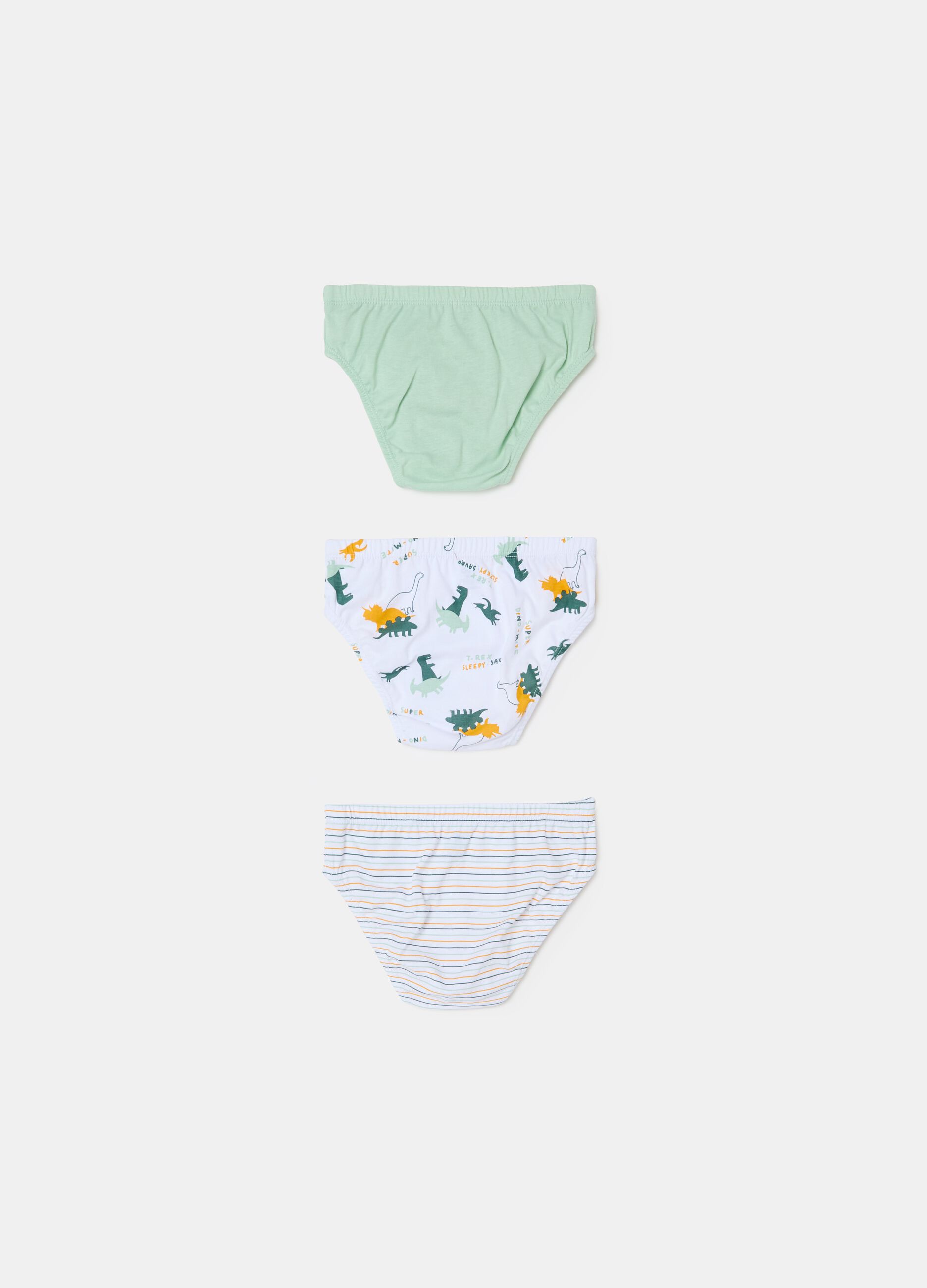 Three-pack briefs in organic cotton with print