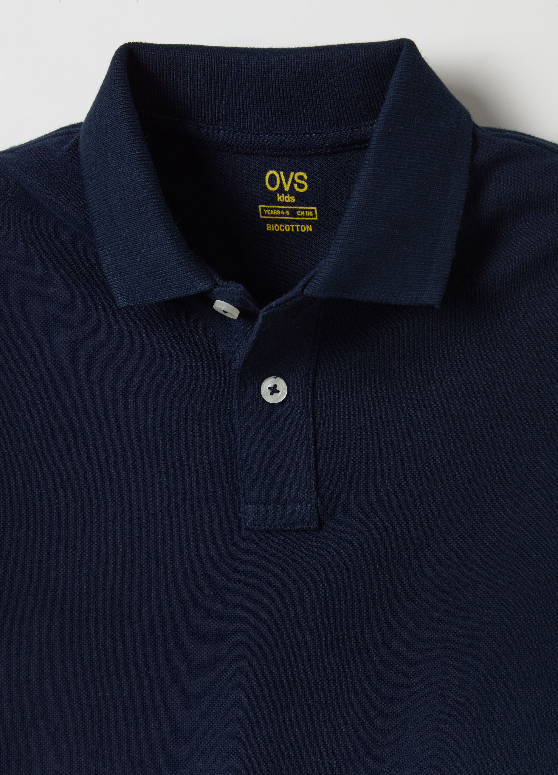 Long-sleeved polo shirt in organic cotton