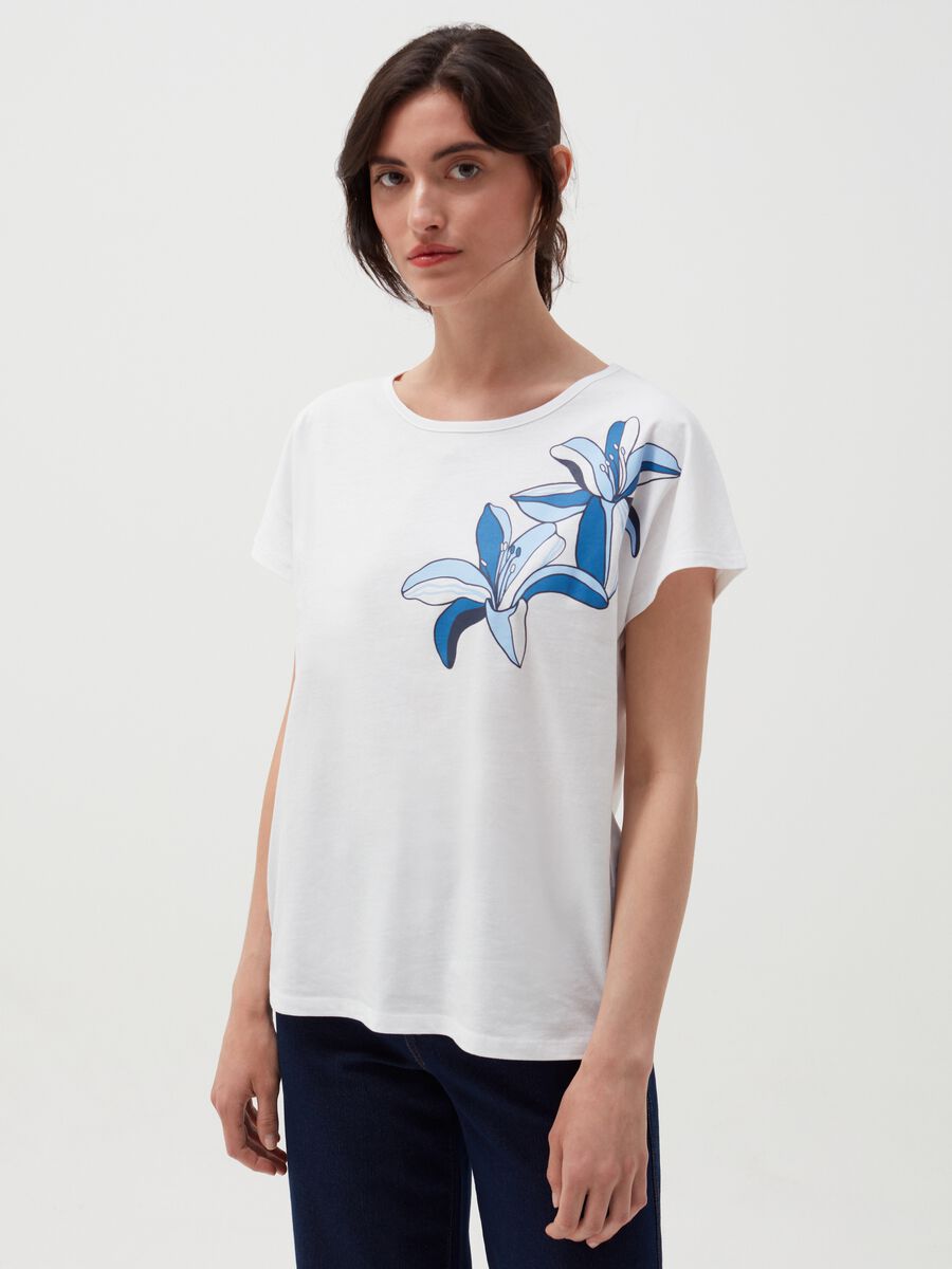 Cotton T-shirt with kimono sleeves_0