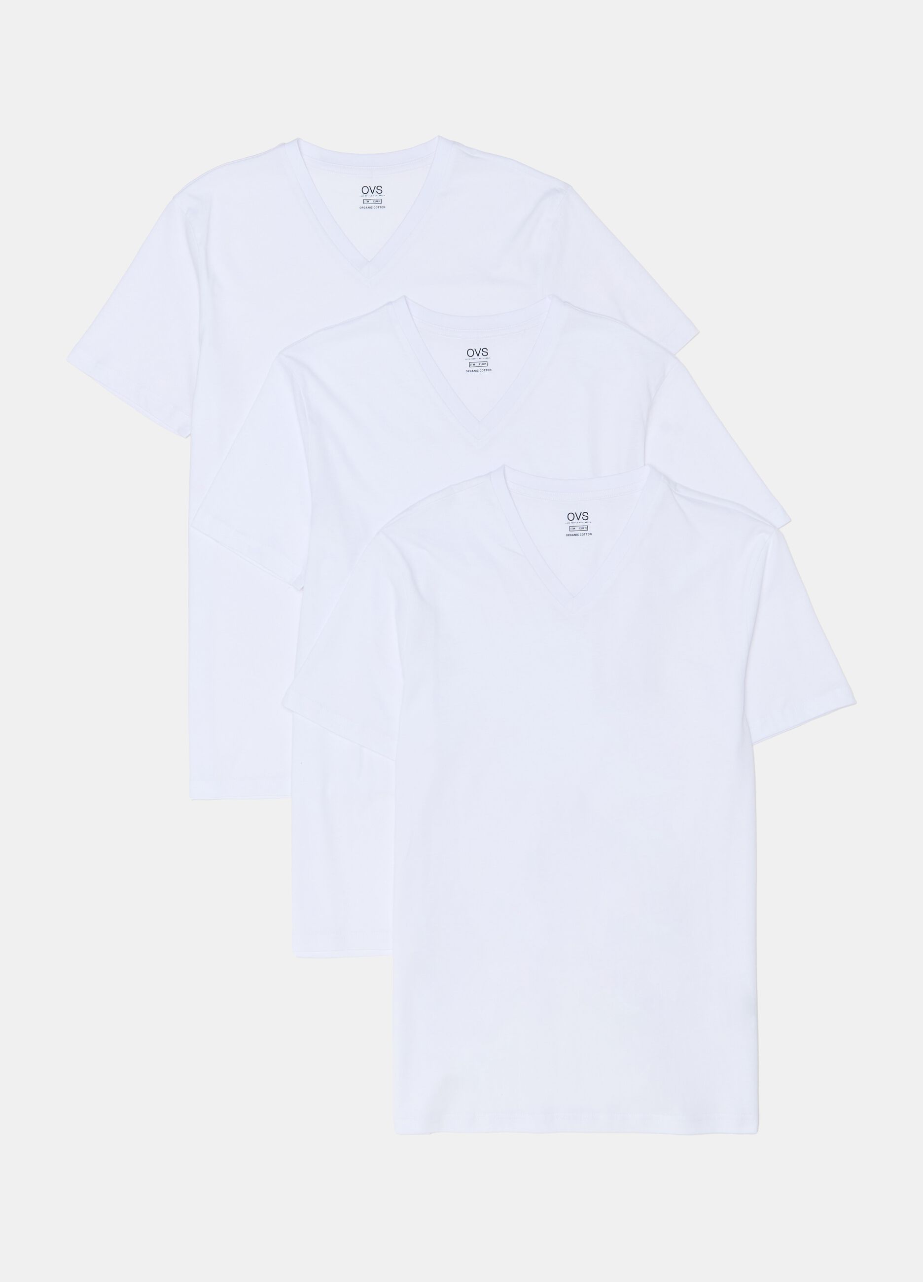 Three-pack undershirts with V neck