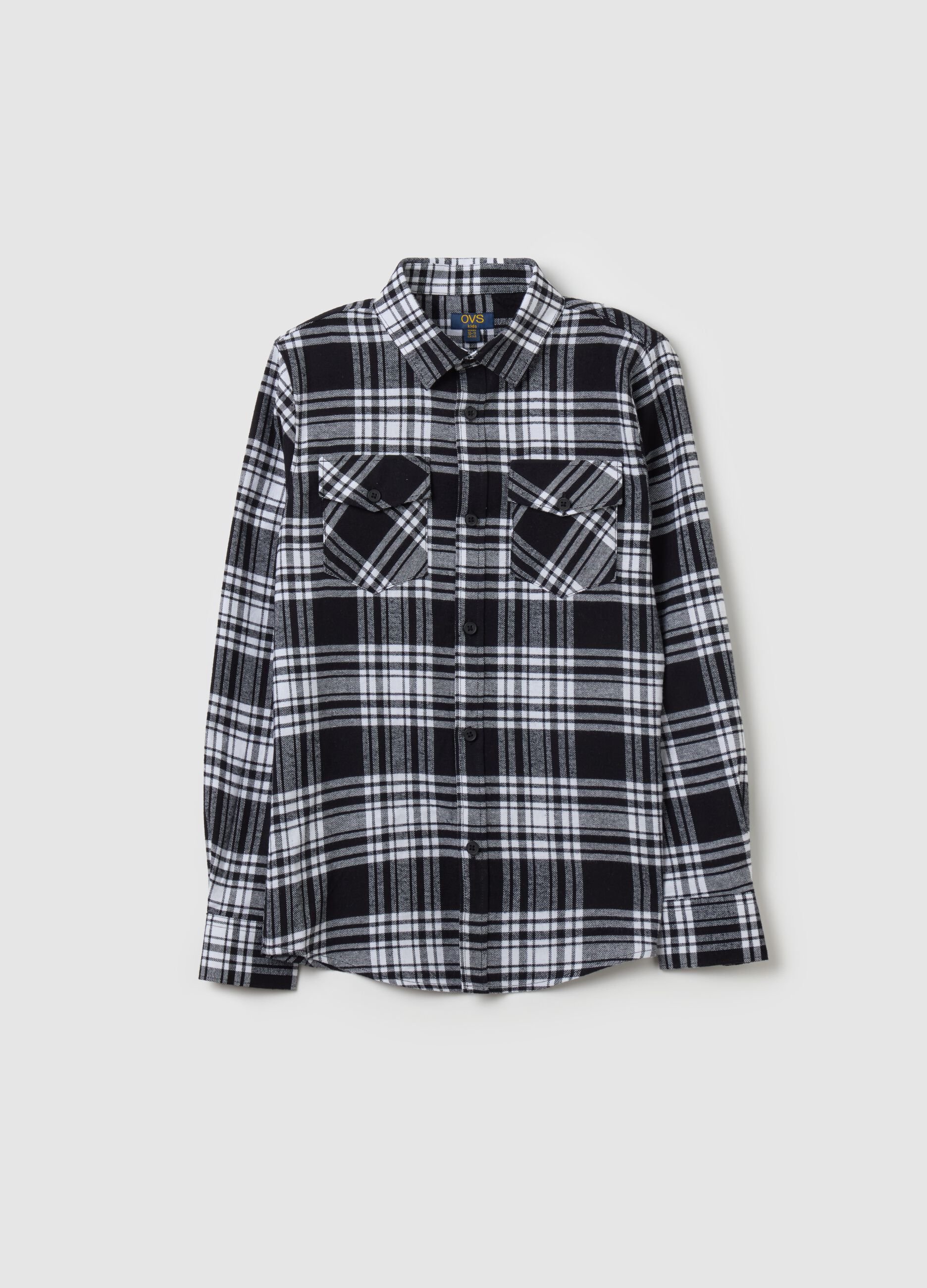 Flannel shirt with check pattern