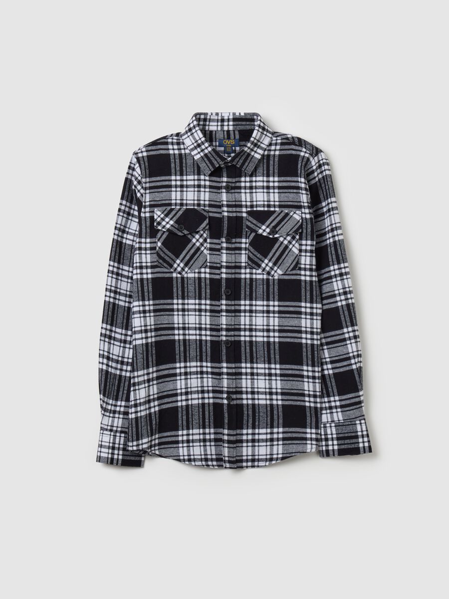 Flannel shirt with check pattern_0