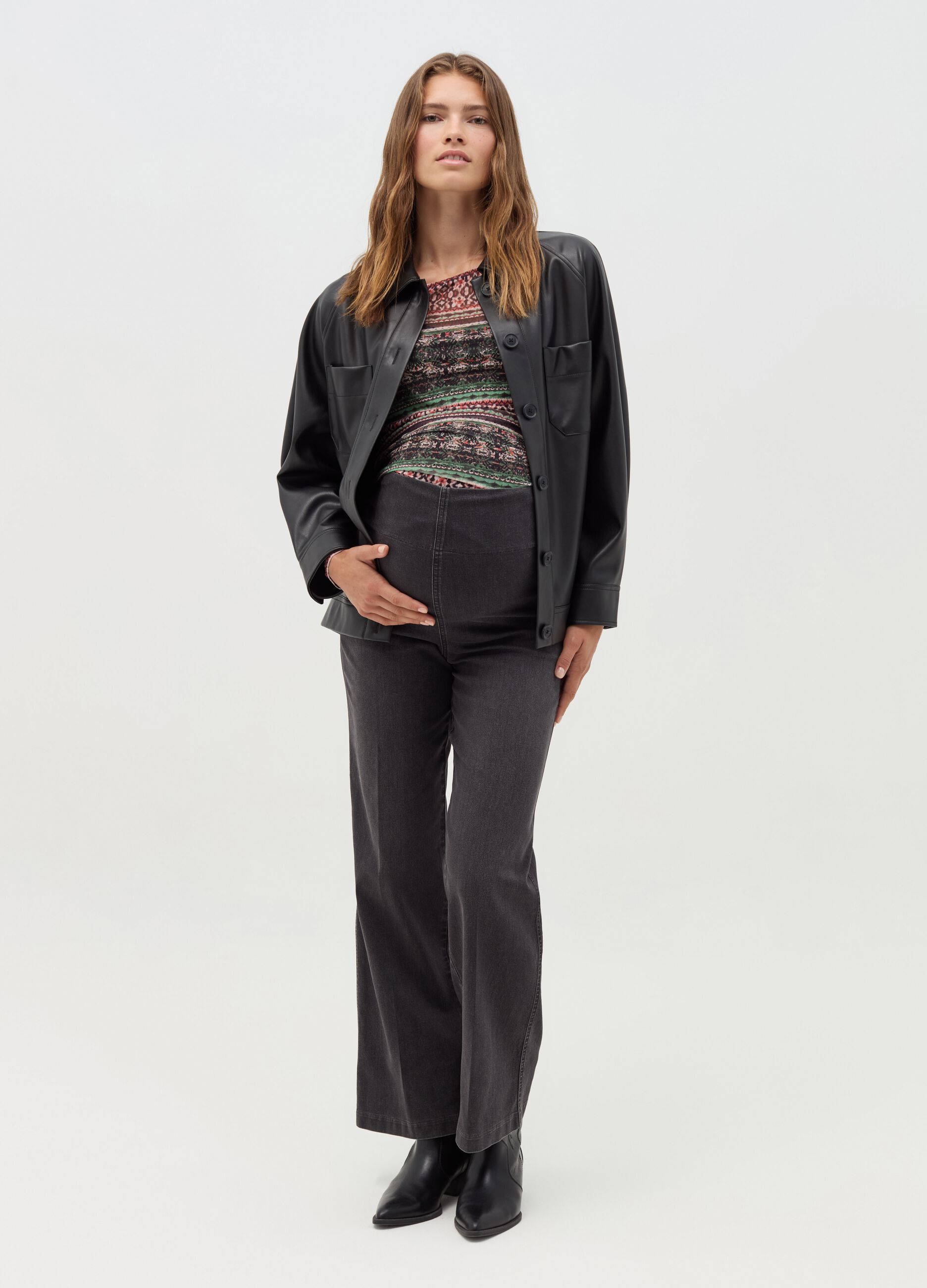 Maternity palazzo trousers in denim