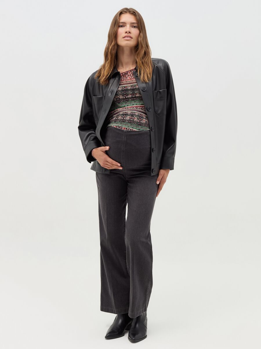 Maternity palazzo trousers in denim_0