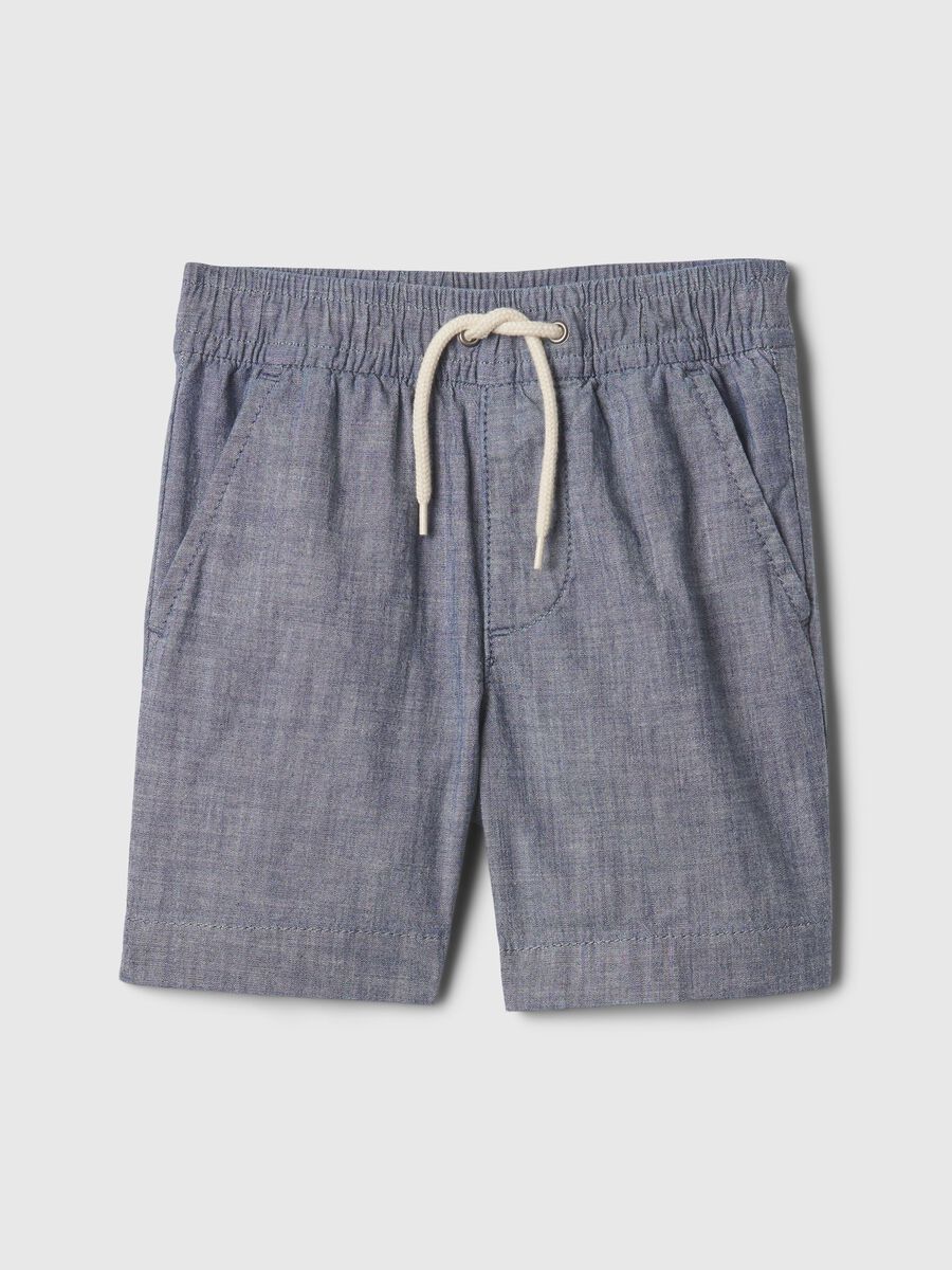 Canvas Bermuda shorts with drawstring_0