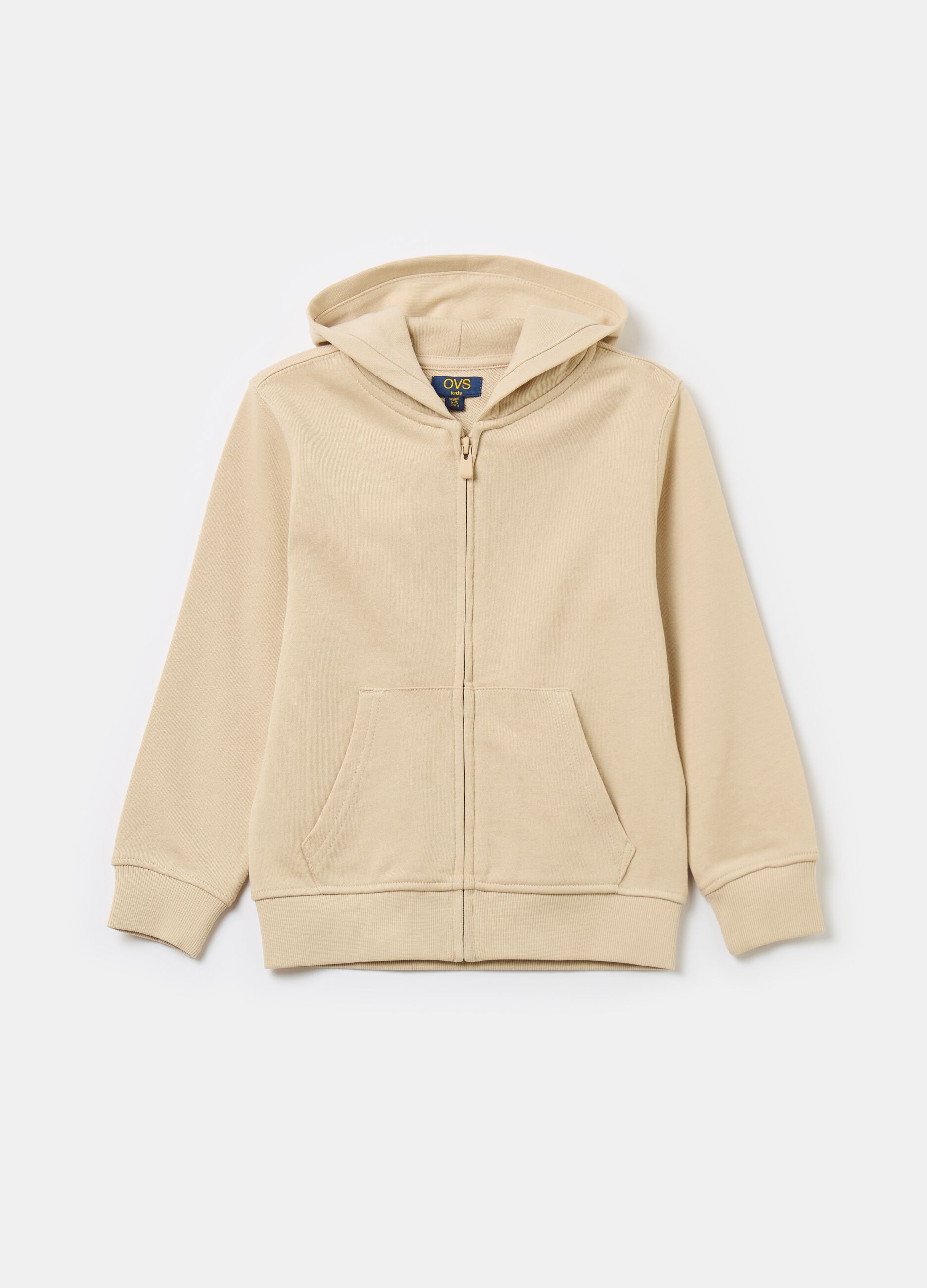 Essential organic cotton full-zip sweatshirt with hood