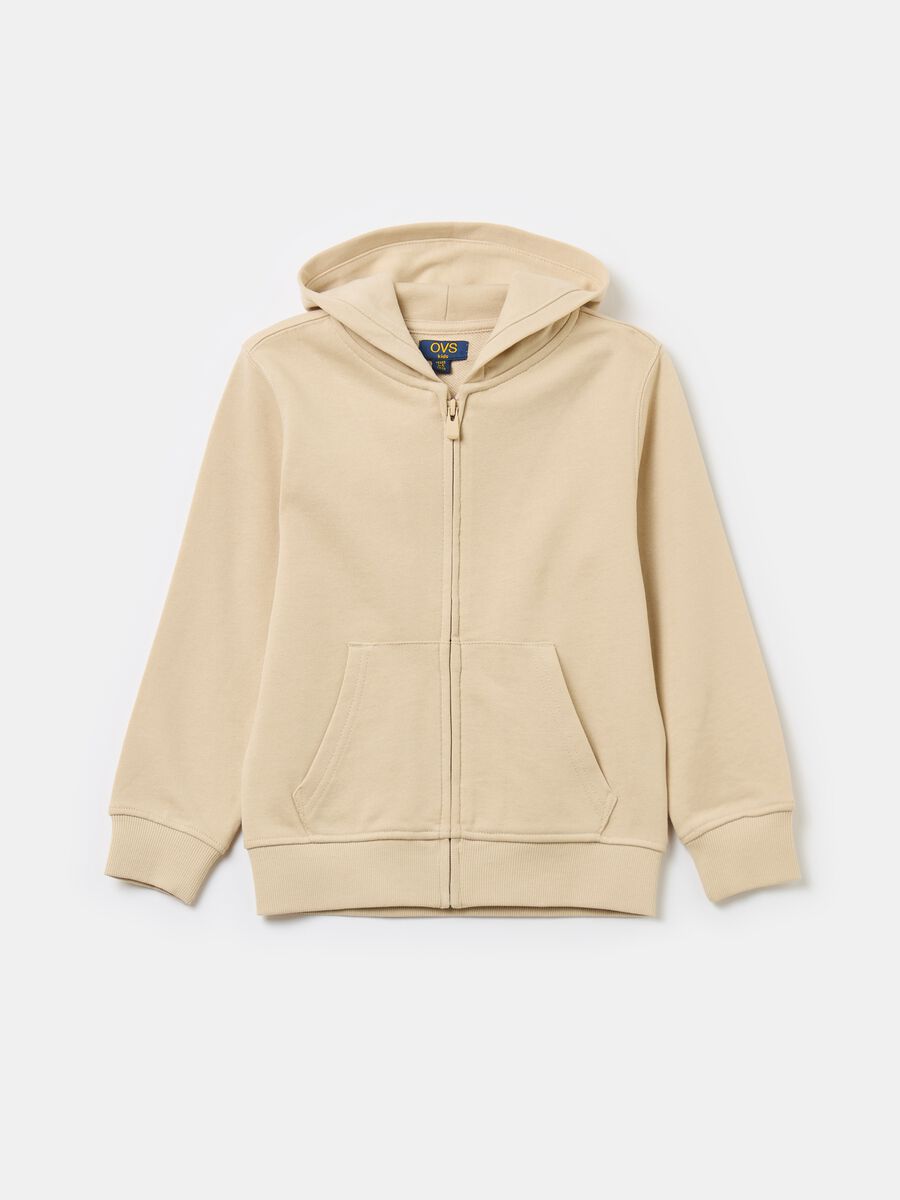 Essential organic cotton full-zip sweatshirt with hood_0