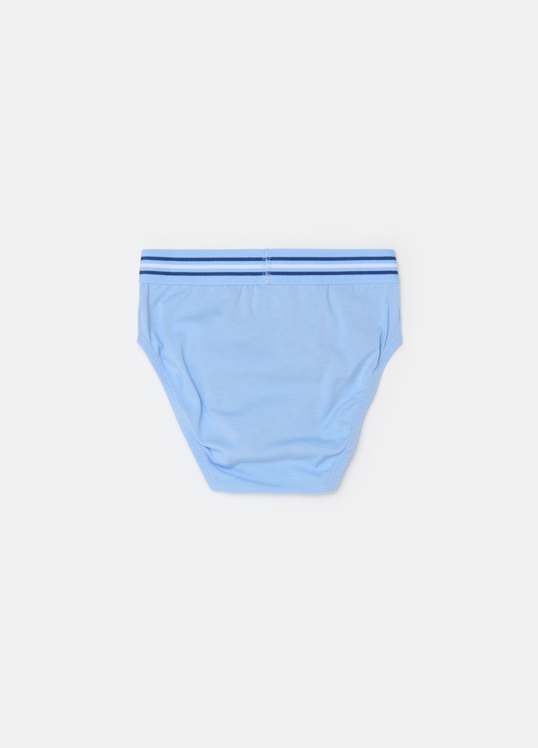 Organic cotton briefs with striped elastic