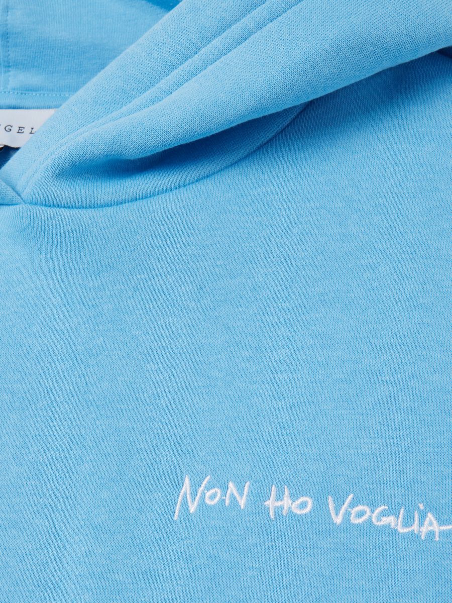 Sweatshirt with hood and "Non ho voglia" embroidery_5