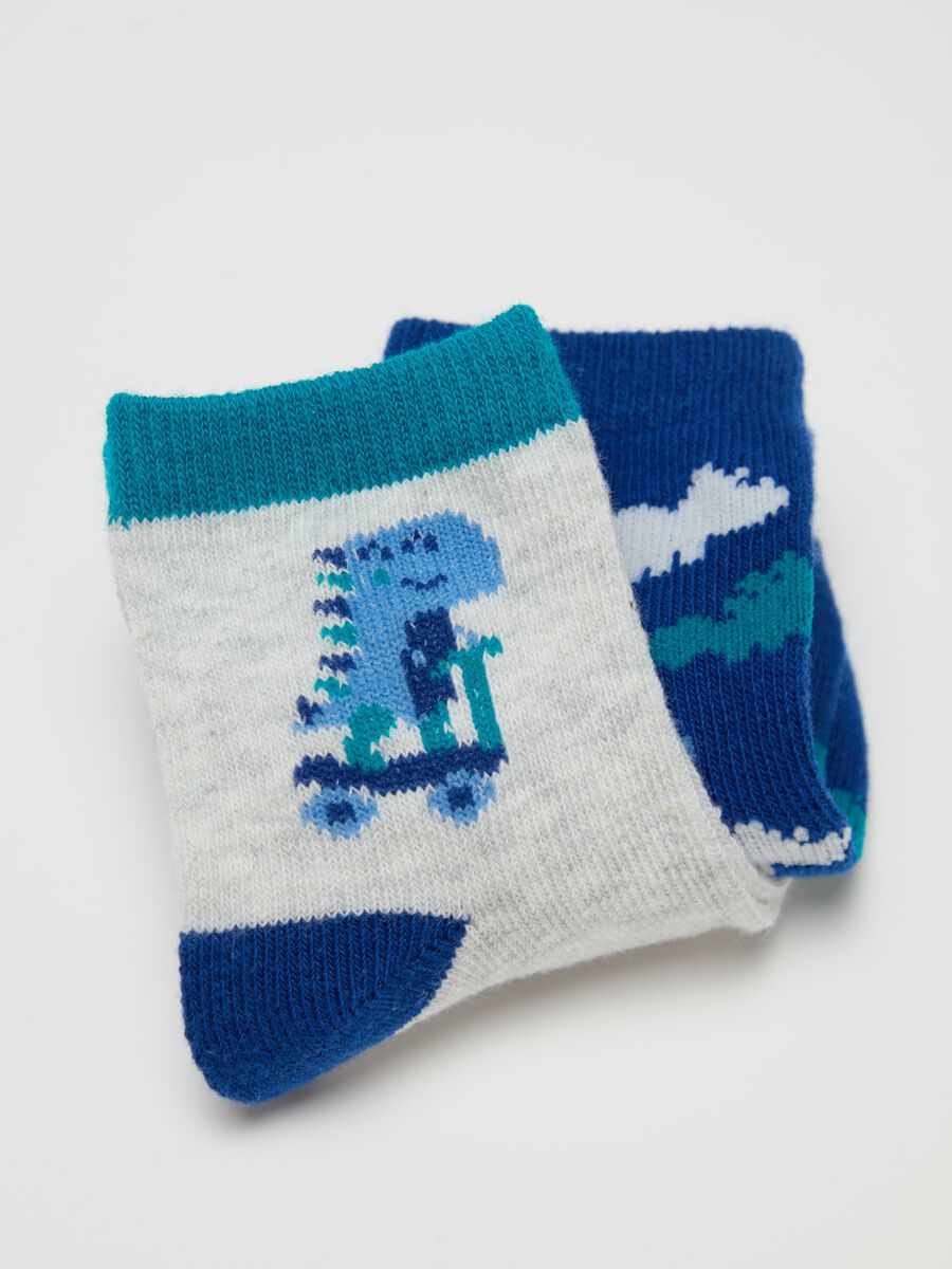 Three-pair pack stretch socks with dinosaurs design_2