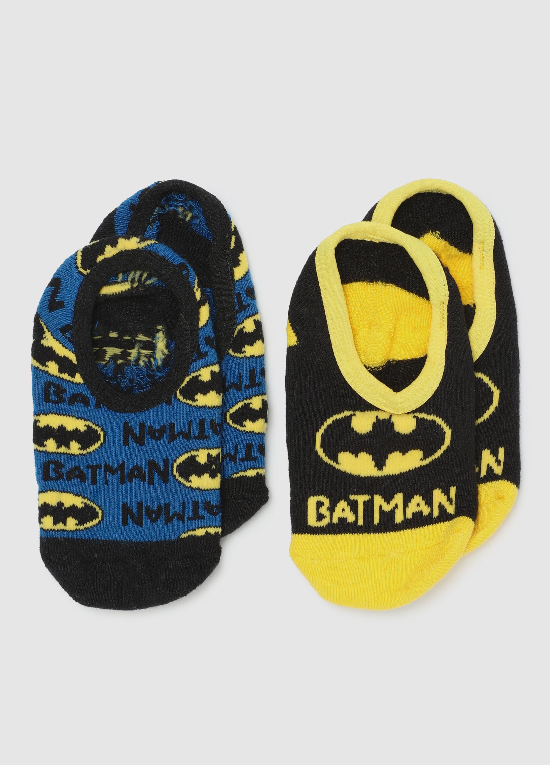 Two-pair pack Batman slipper socks in organic cotton