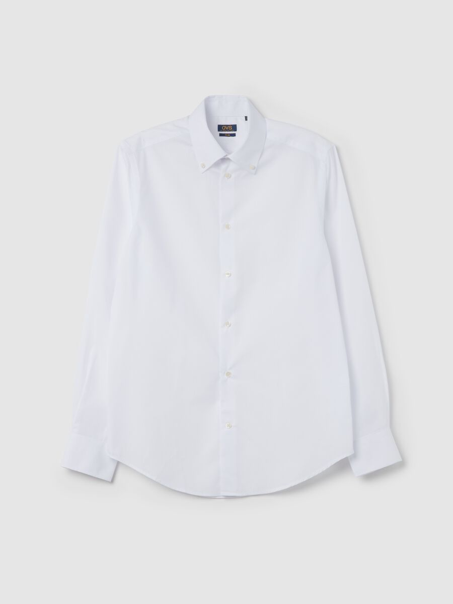 Slim-fit shirt with button-down collar_0