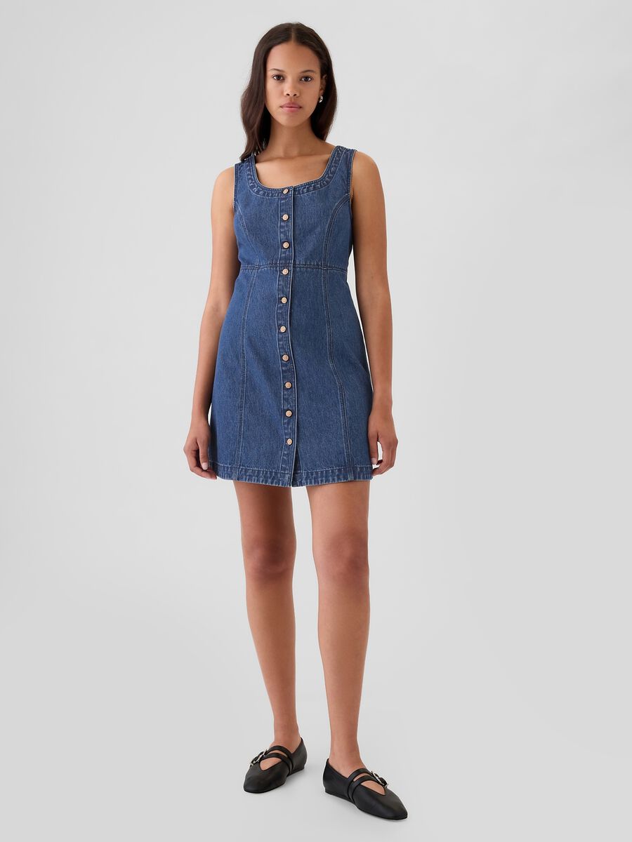 Short dress in denim_0