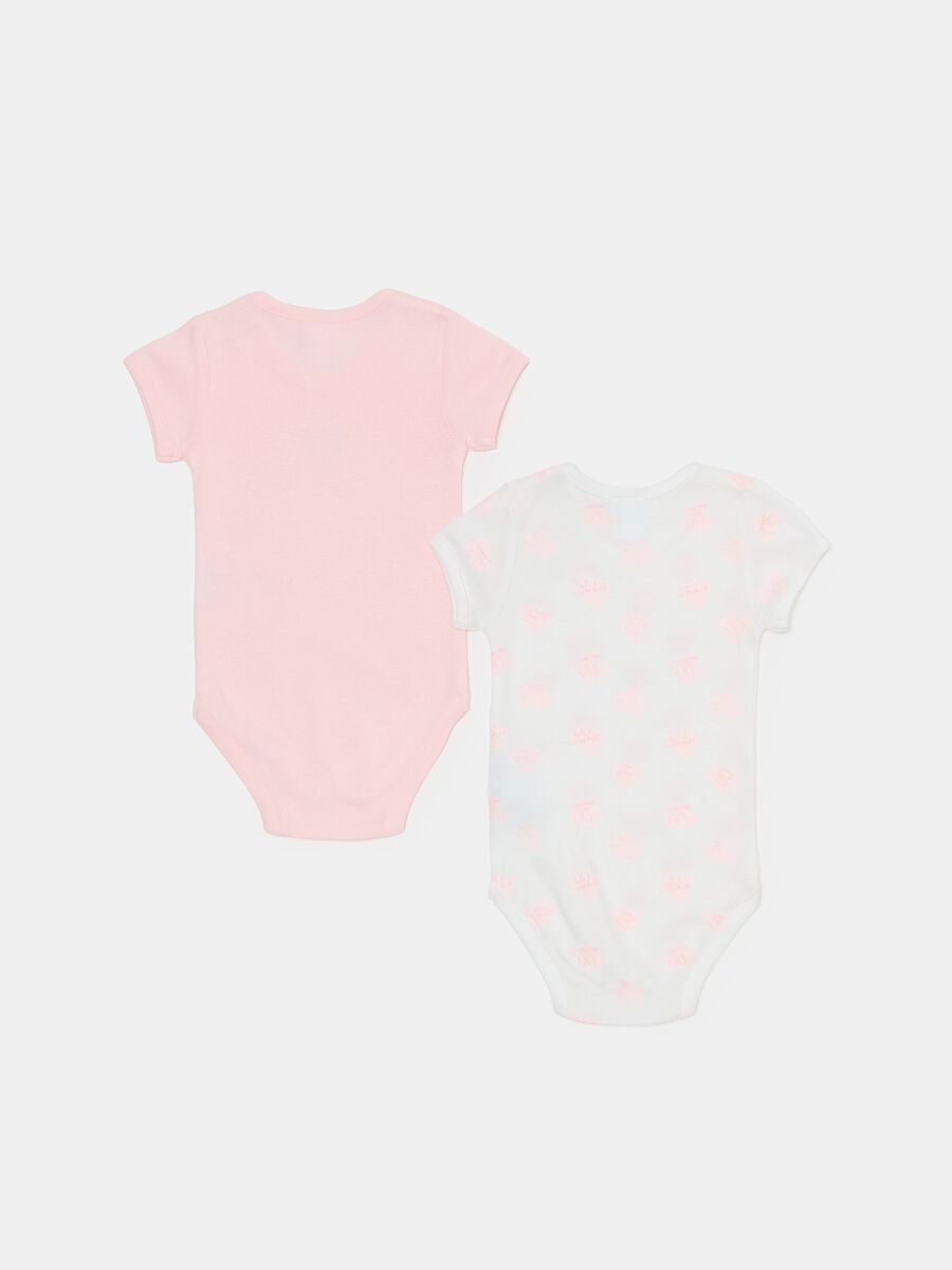 Two-pack short-sleeved bodysuits with Minnie Mouse print_1