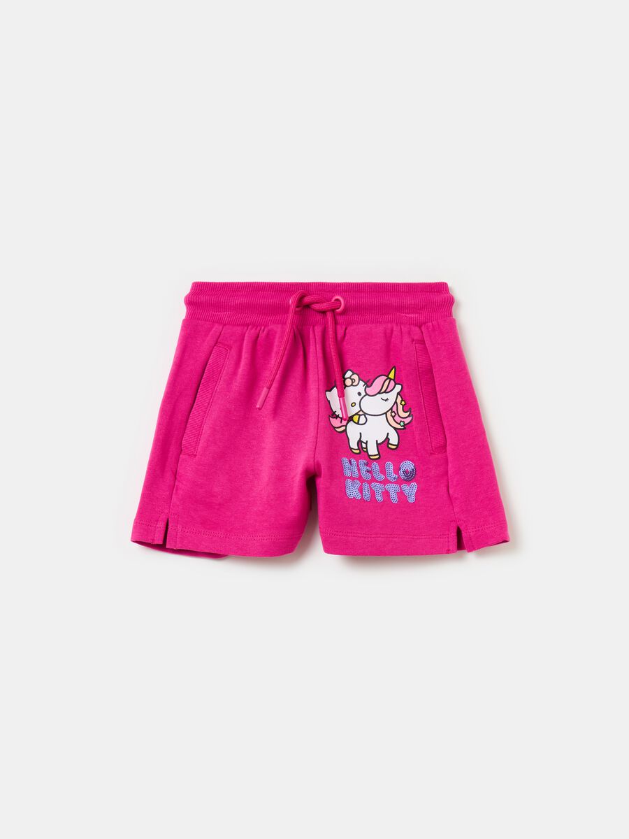 Fleece shorts with Hello Kitty print_0