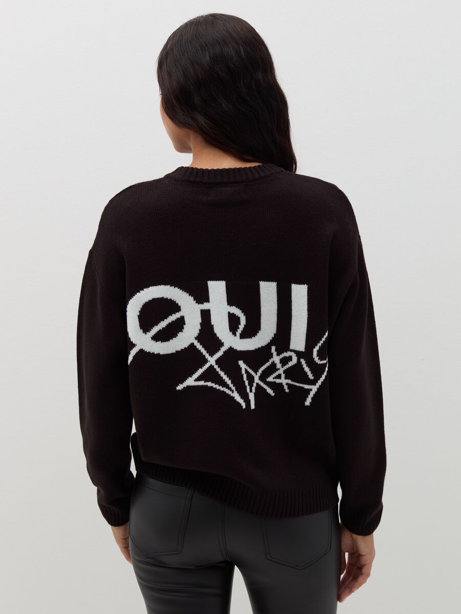 Oversized pullover with "Oui Paris" lettering_2