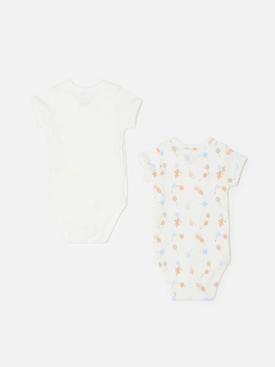 Two-pack organic cotton bodysuits with print_1