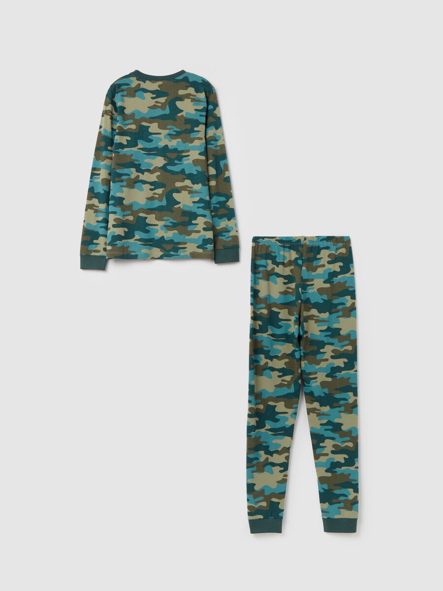 Camouflage pyjamas in organic cotton with print_1