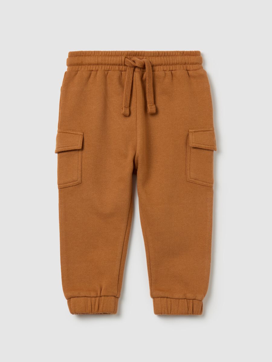 Fleece joggers with pockets and drawstring_0