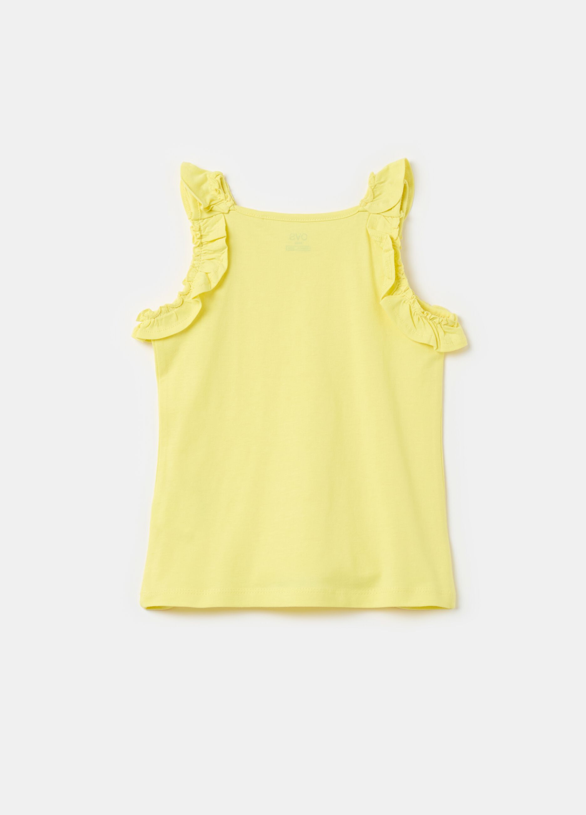 Tank top with halterneck with flounce