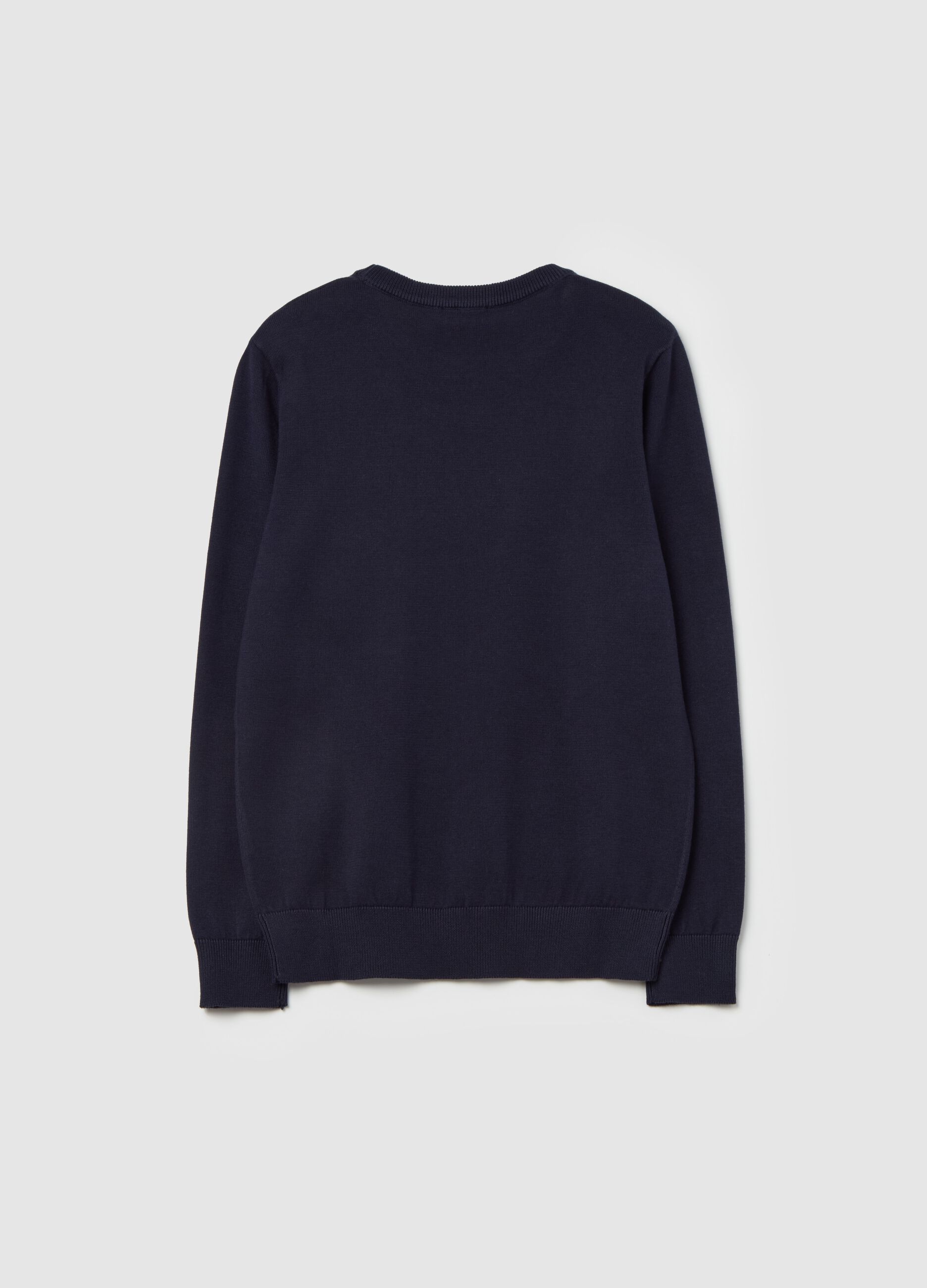 Cotton pullover with round neck