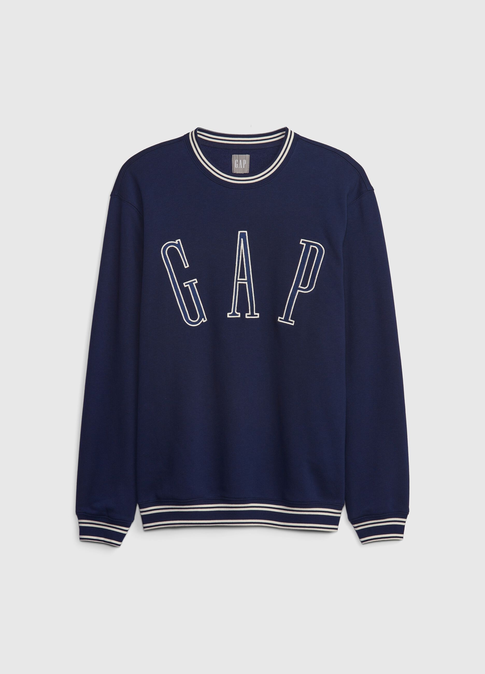 Sweatshirt with round neck and logo embroidery