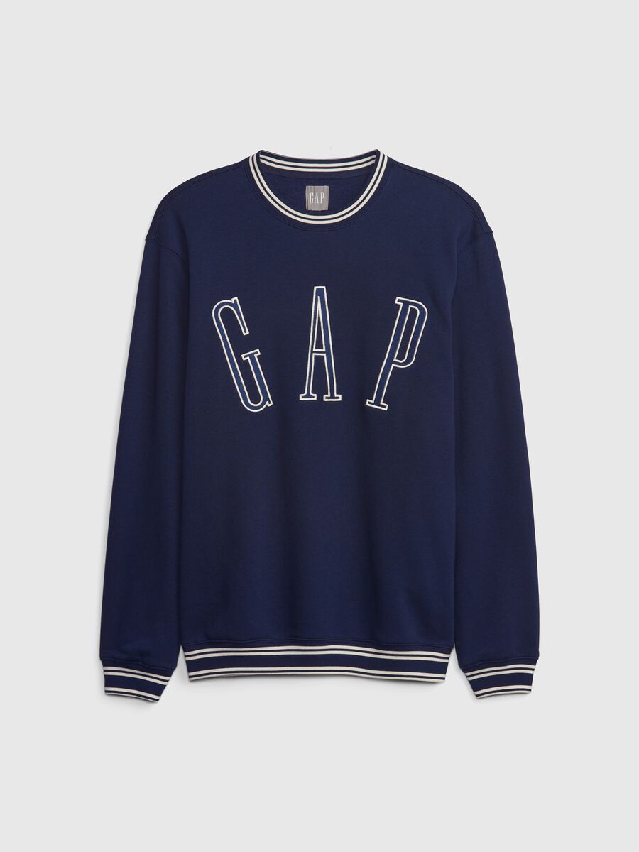 Sweatshirt with round neck and logo embroidery_3