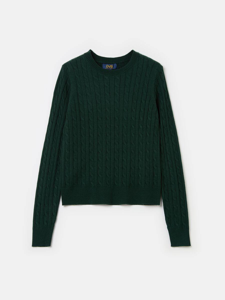 Ribbed pullover with cable-knit design_4