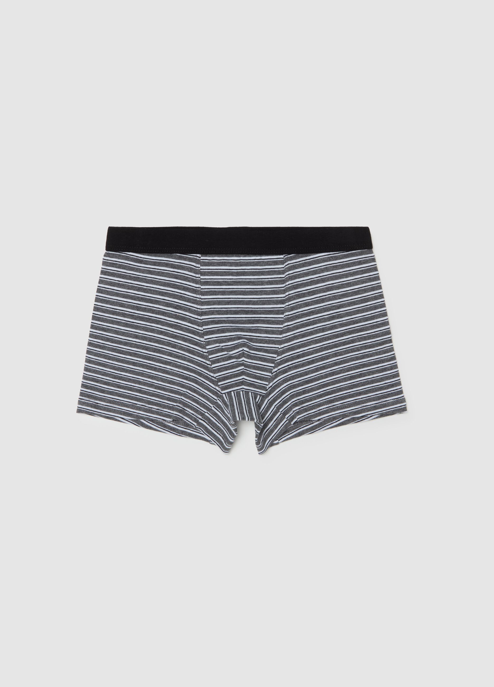 Organic cotton boxer shorts with striped pattern