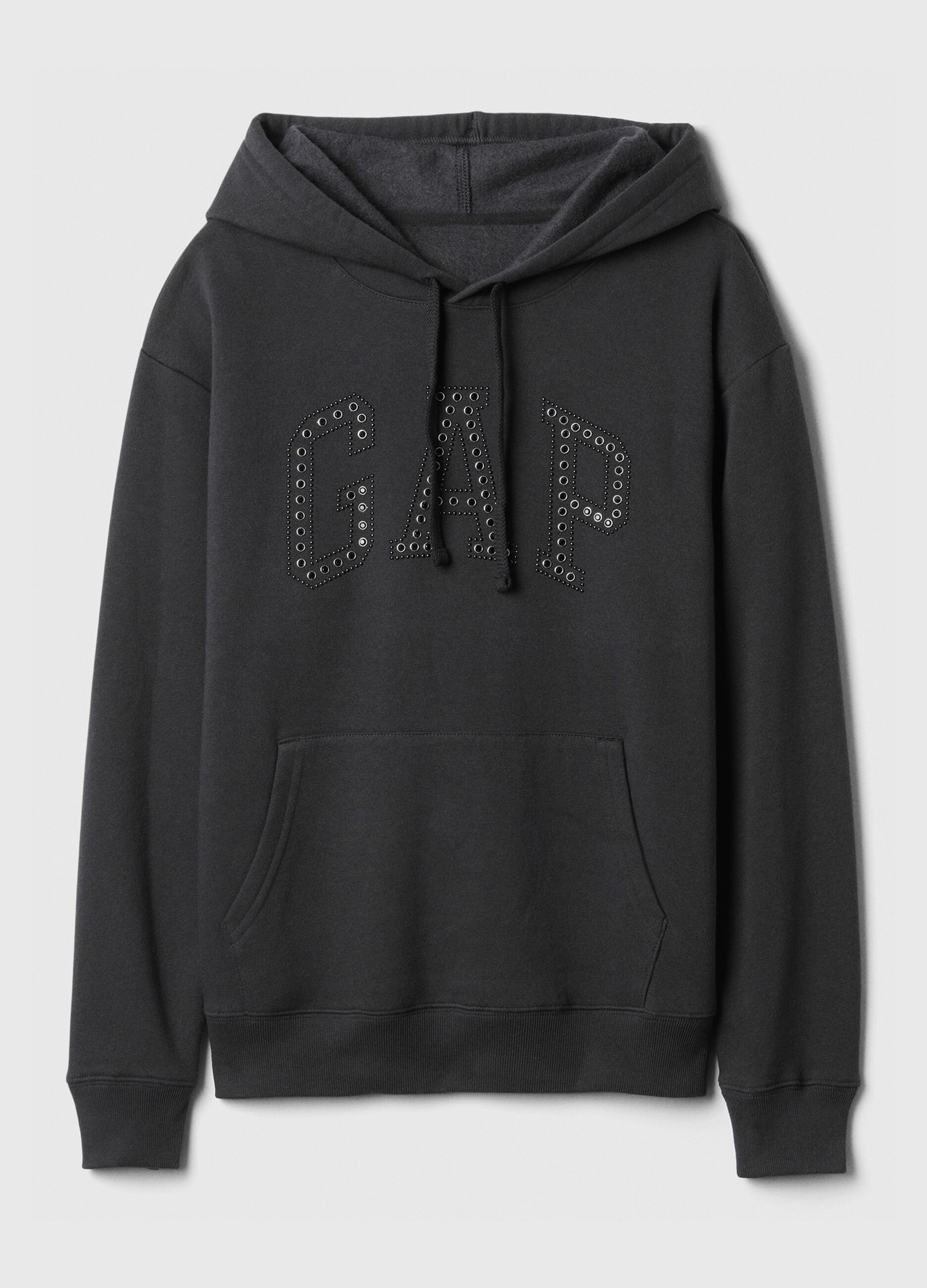 Sweatshirt with logo and studs