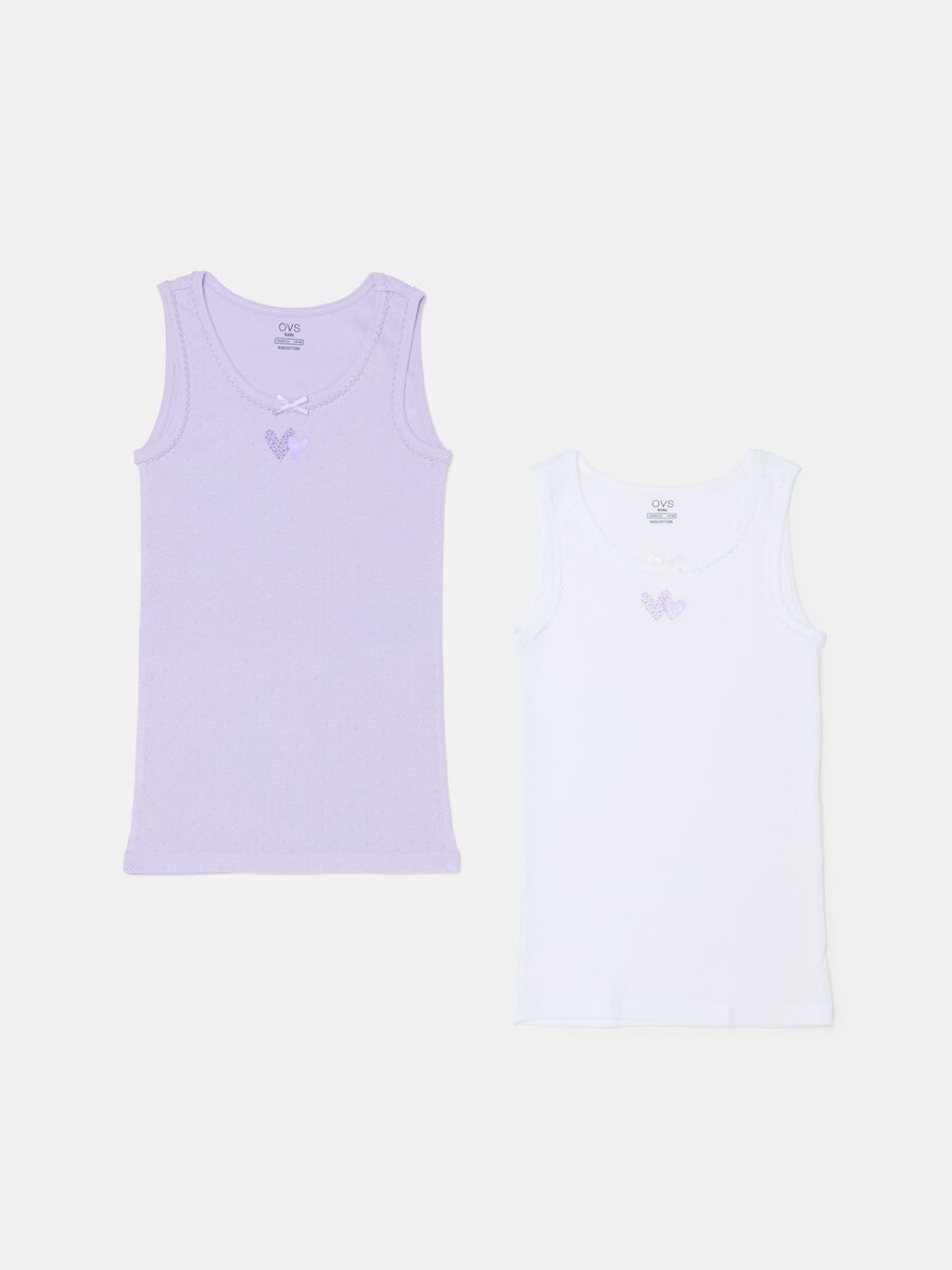 Two-pack organic cotton vests with print_0