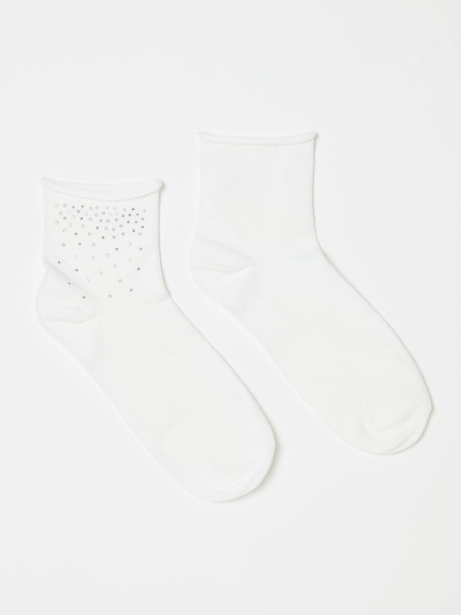 Short stretch socks with diamanté motif_1