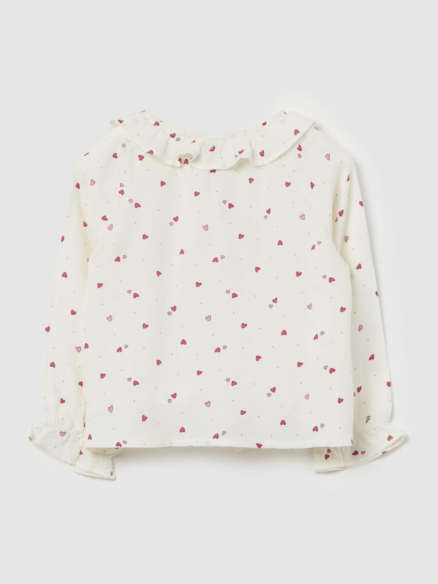 Viscose shirt with small hearts print_1