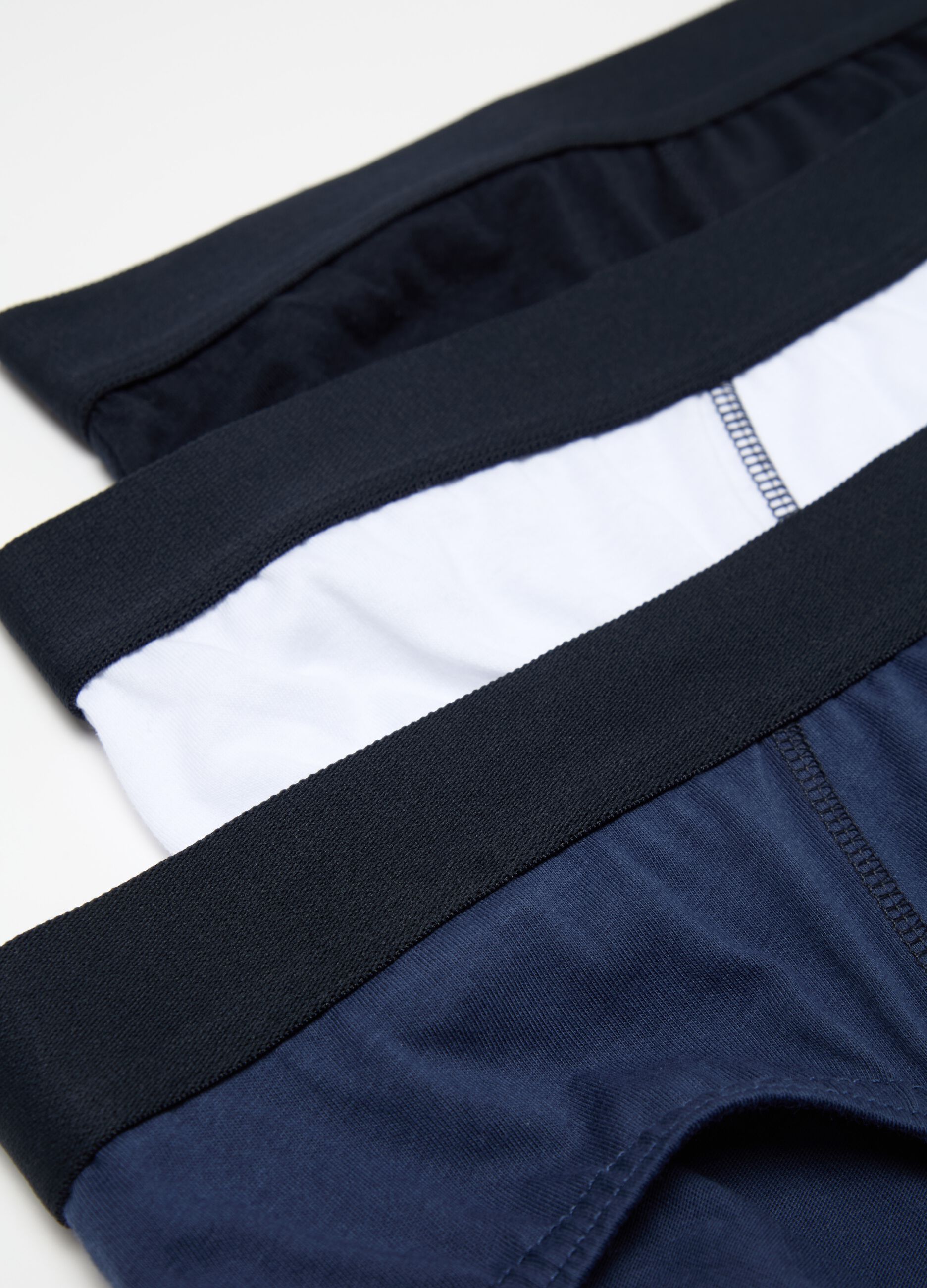 Five-pack briefs in organic cotton with external elastic